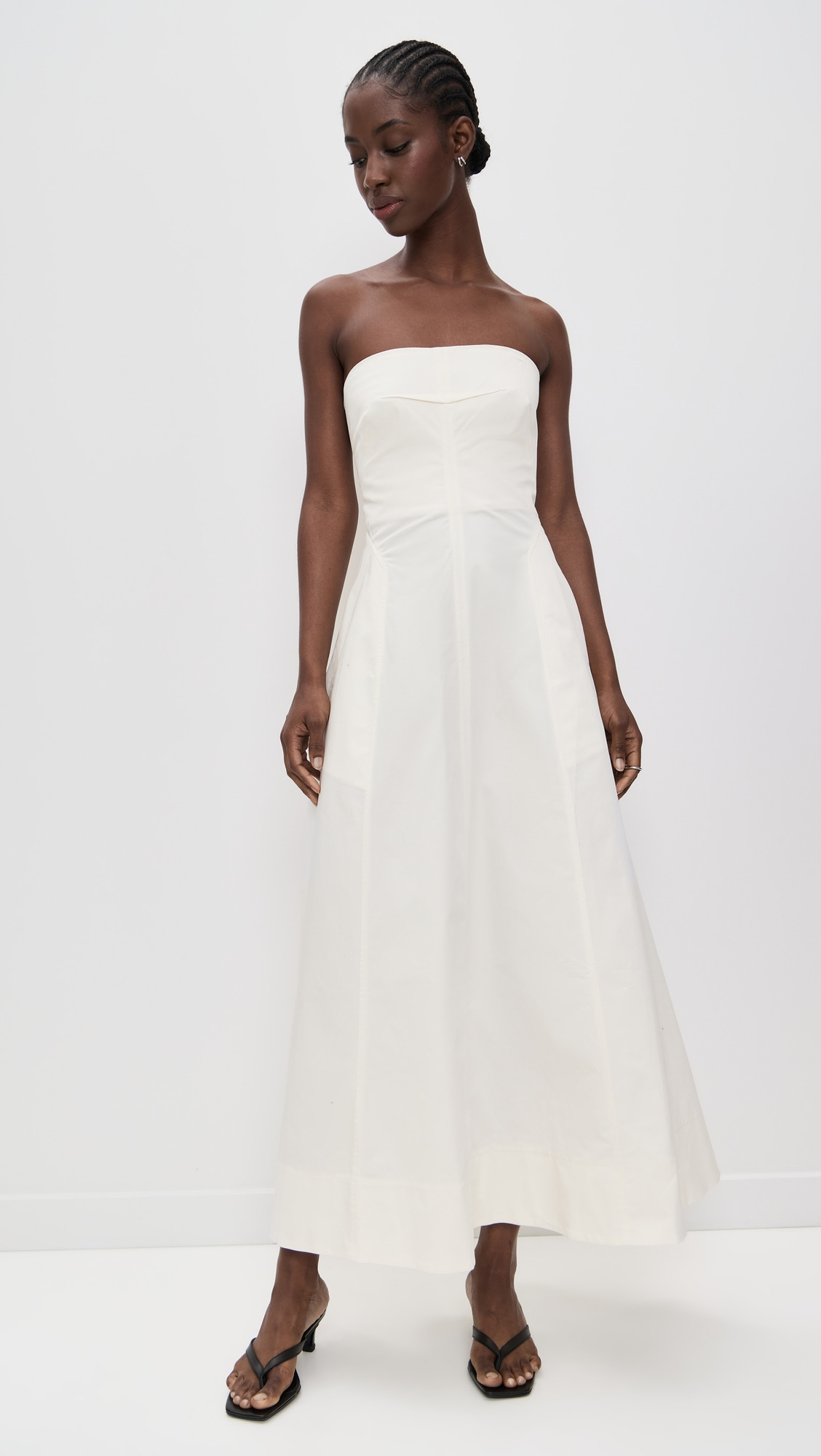 Sculpted Cotton Strapless Dress - 6