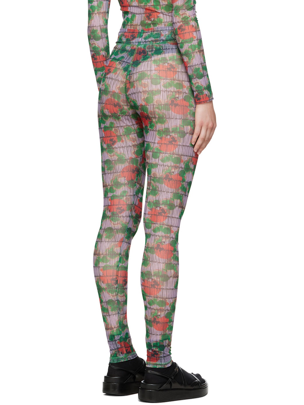 Purple Polka Dot Leggings - 3