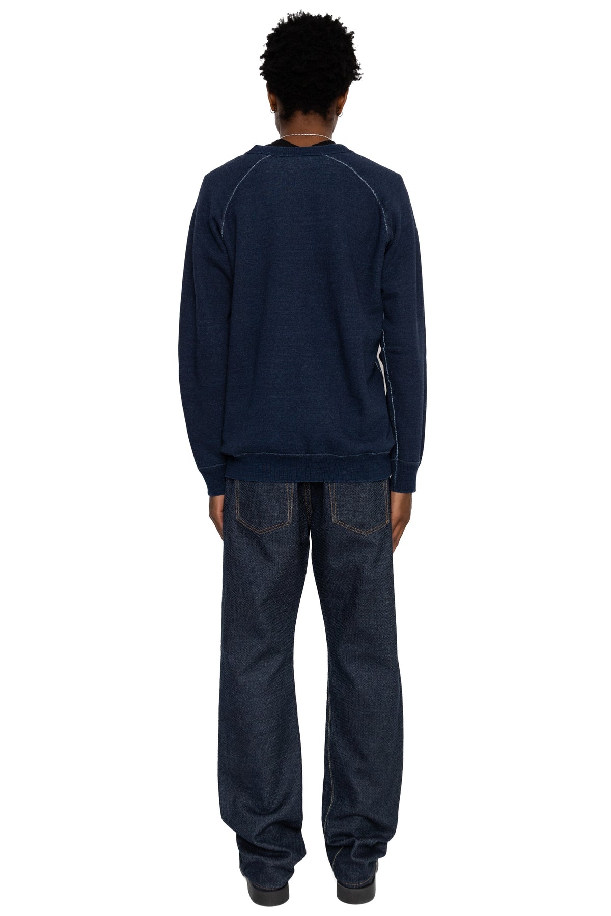 1170-1-ID Sashiko 5P Pants Loose Fit - Indigo x Indigo - 5