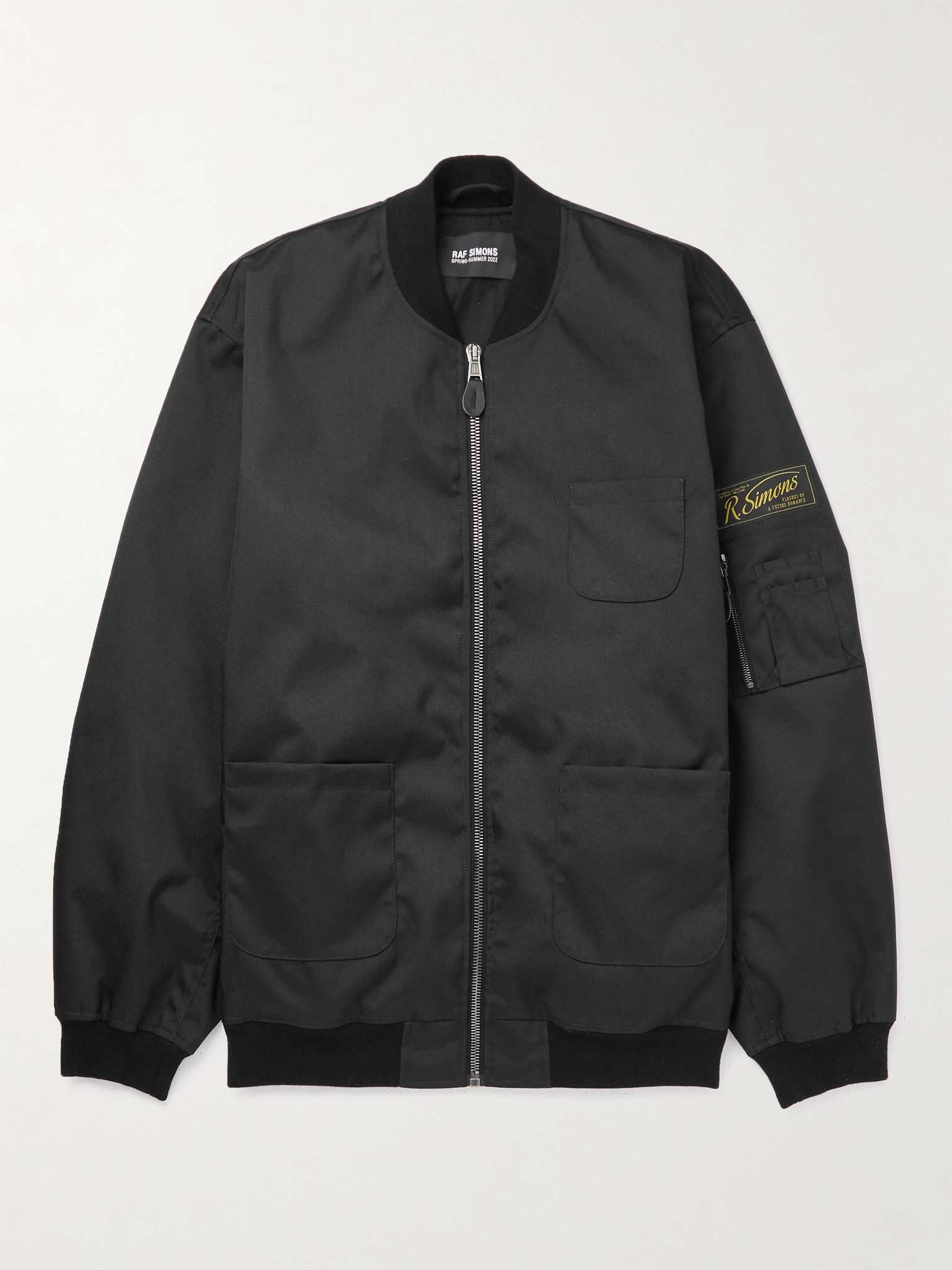 Raf Simons Logo-Appliquéd Printed Recycled Canvas Bomber Jacket 