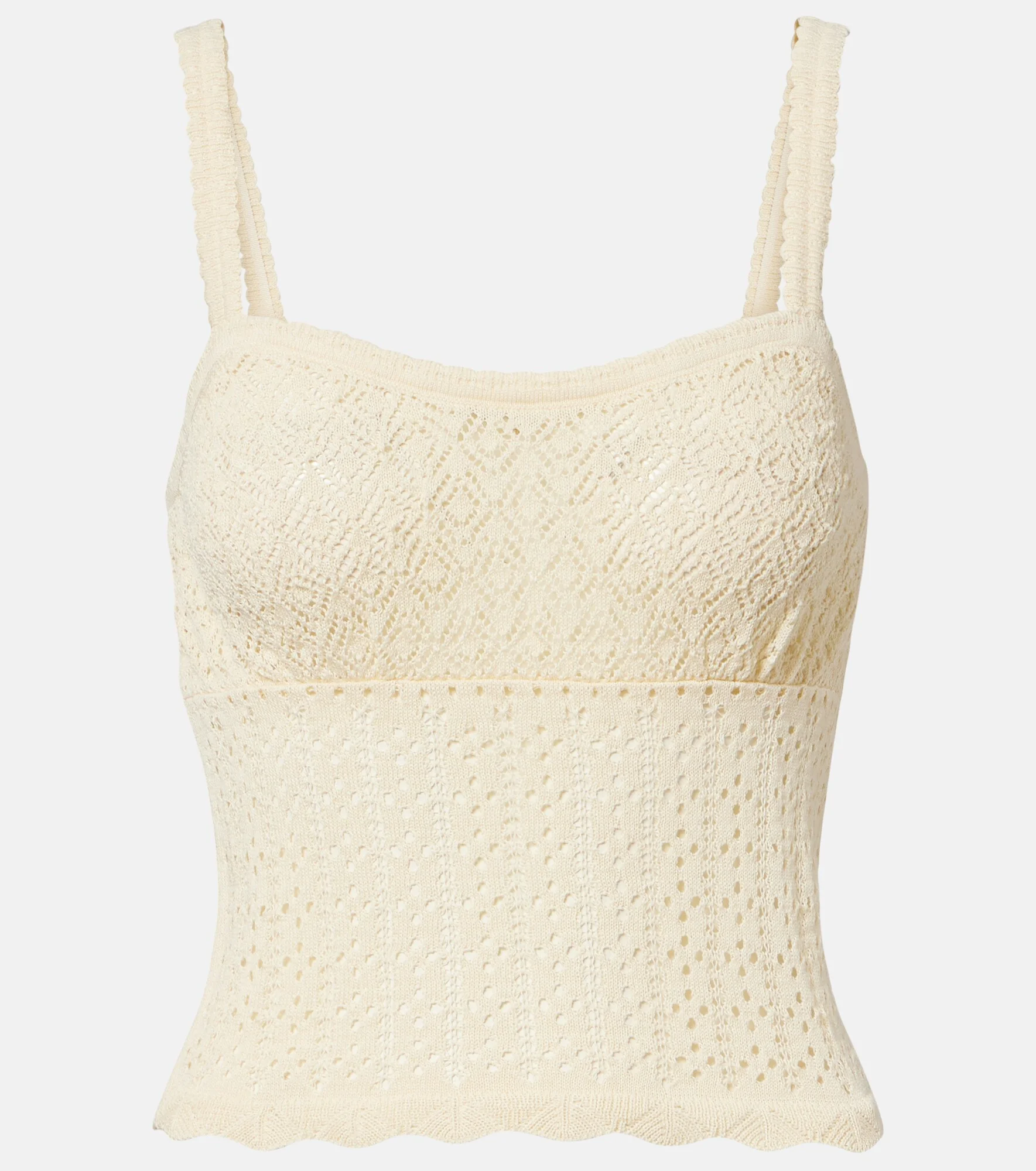 Nadille pointelle scalloped top - 1