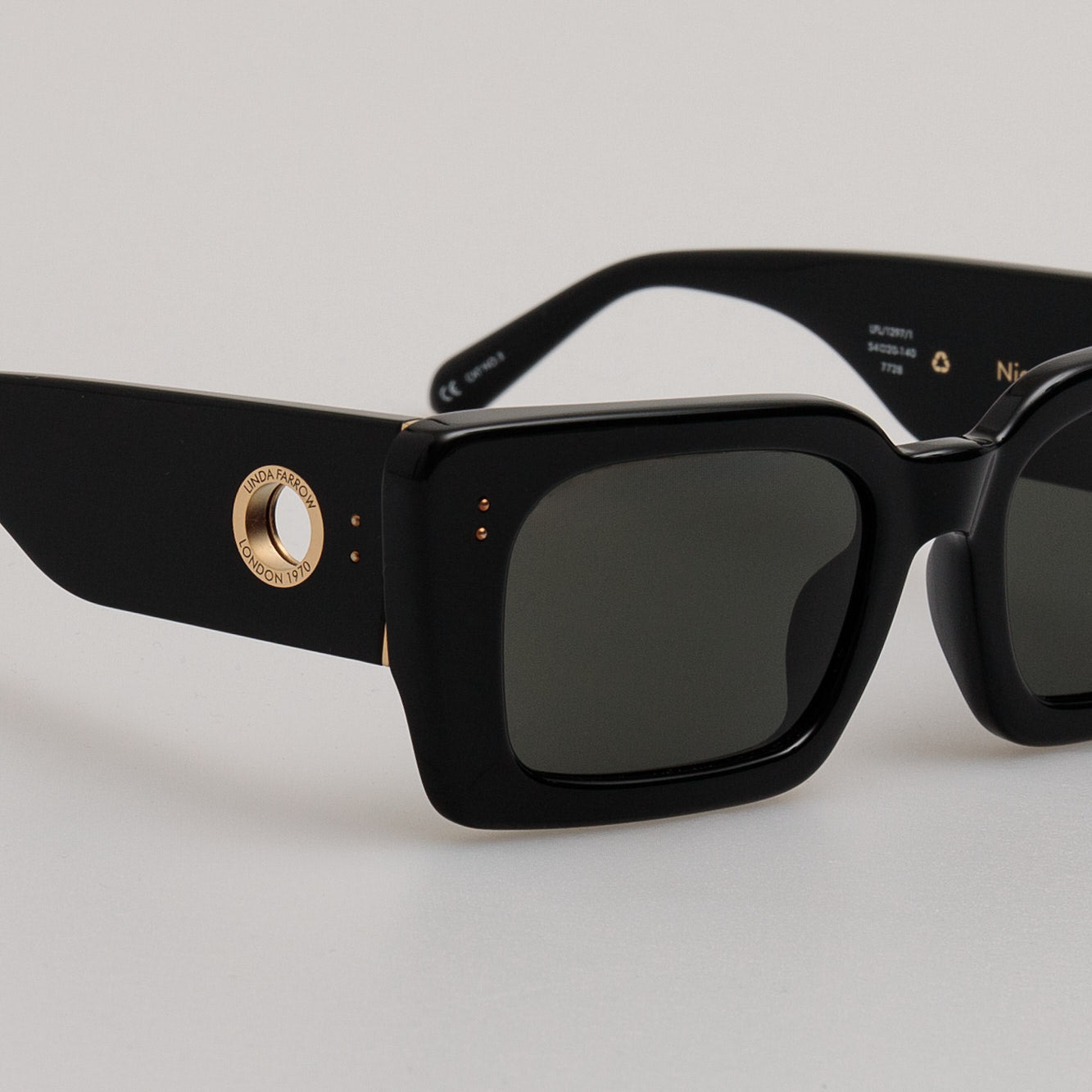 NIEVE RECTANGULAR SUNGLASSES IN BLACK - 4