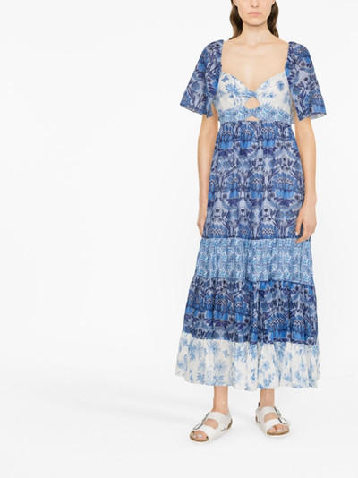 Sandro floral-print tiered dress outlook