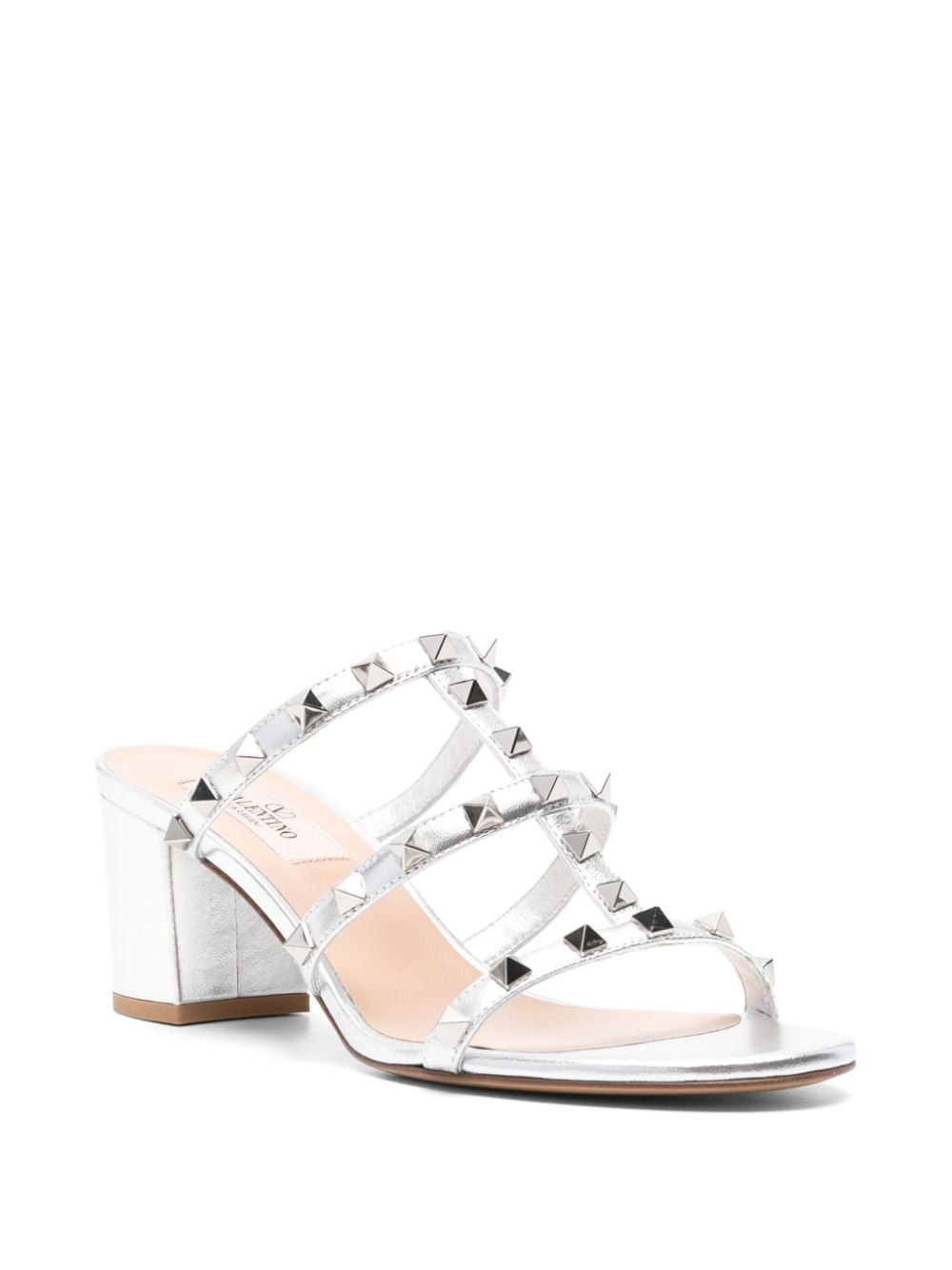 Rockstud 60mm metallic mules - 2