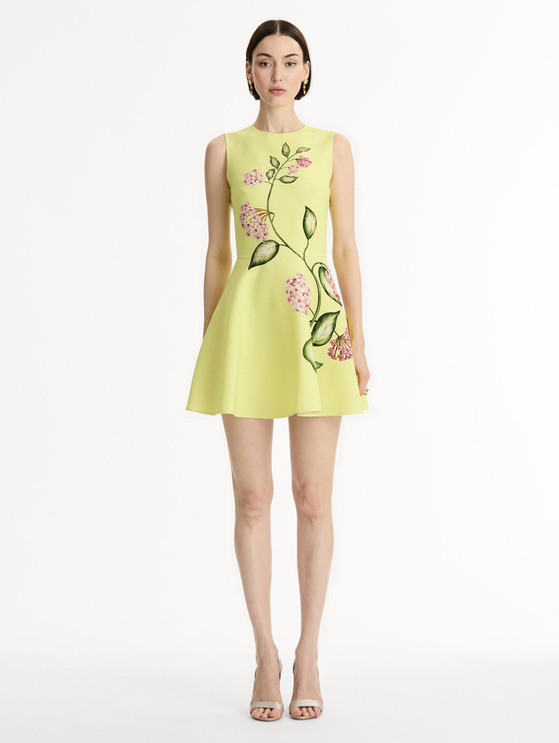 Oscar de la Renta PORCELAIN FLOWER MINI DRESS outlook