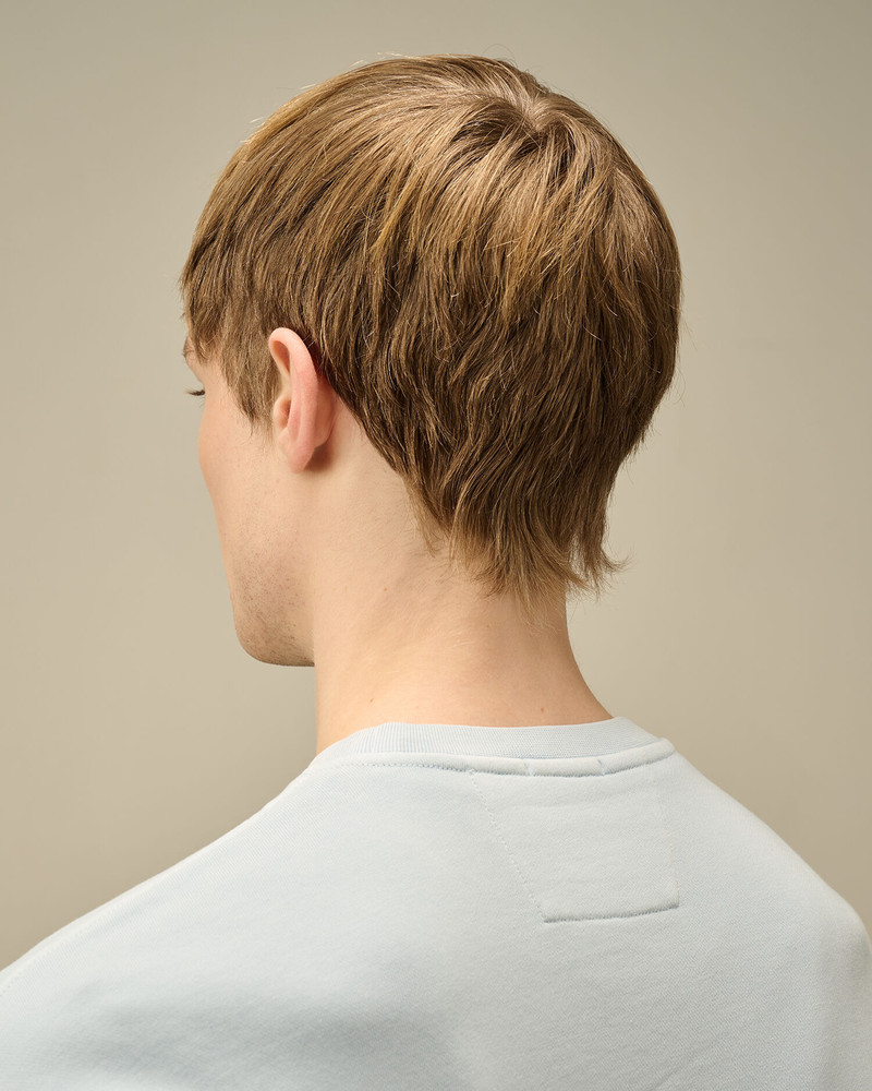 Cotton Diagonal Fleece Crewneck Logo Sweatshirt 6