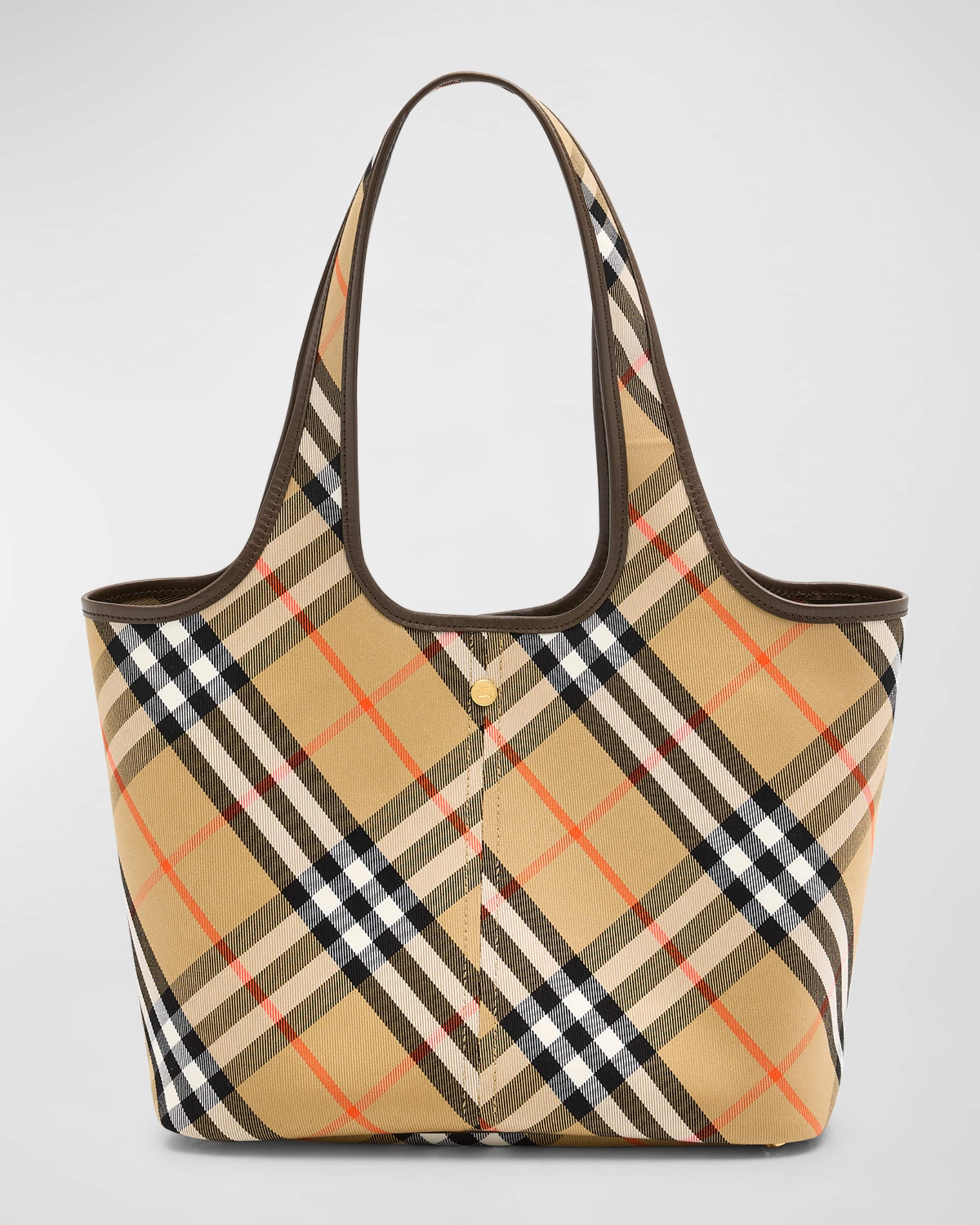 Small East-West Check Tote Bag - 1