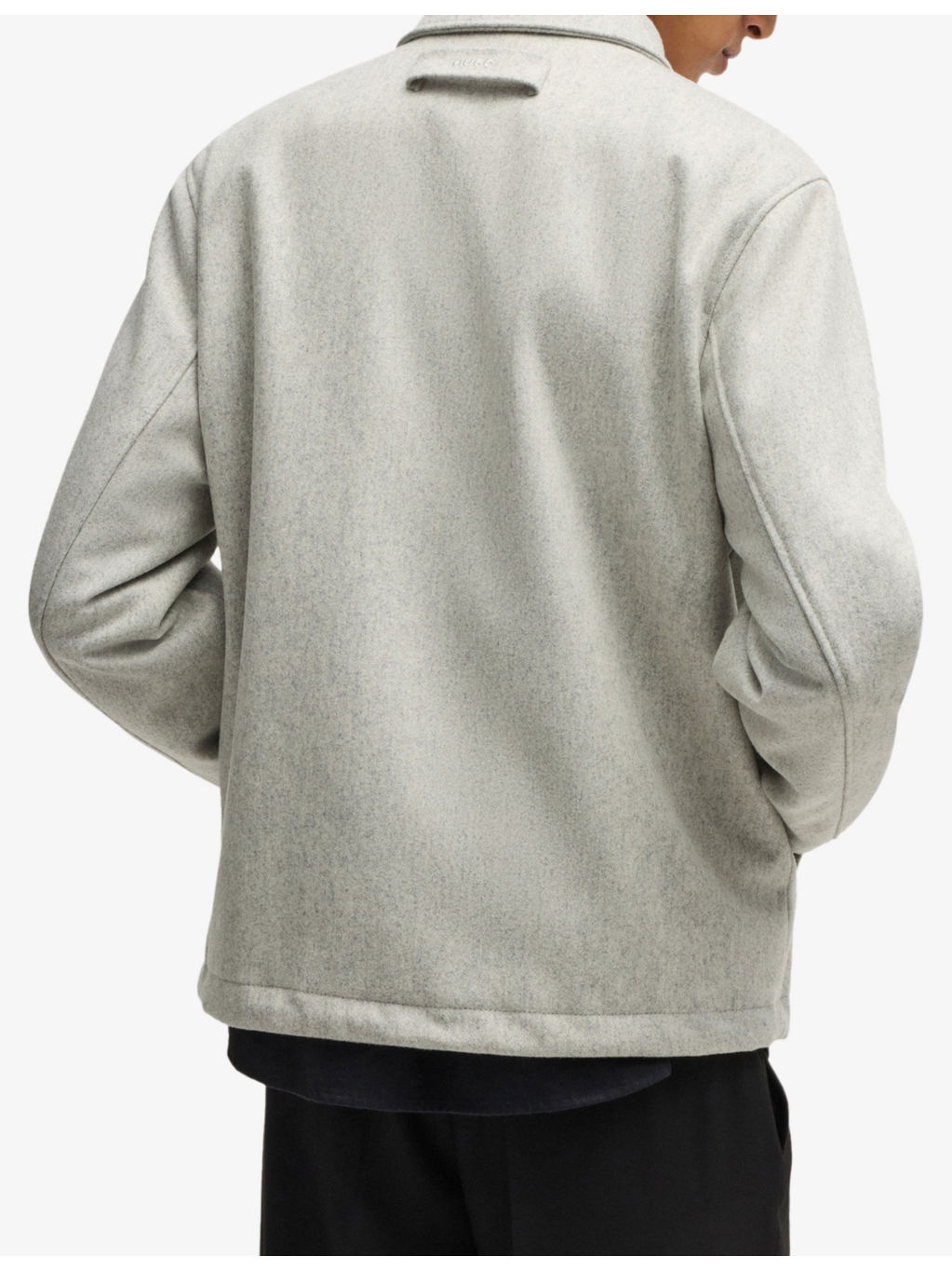 Branded stand-collar wool-blend jacket - 4