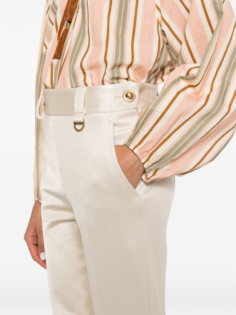 satin-finish D-ring trousers 5