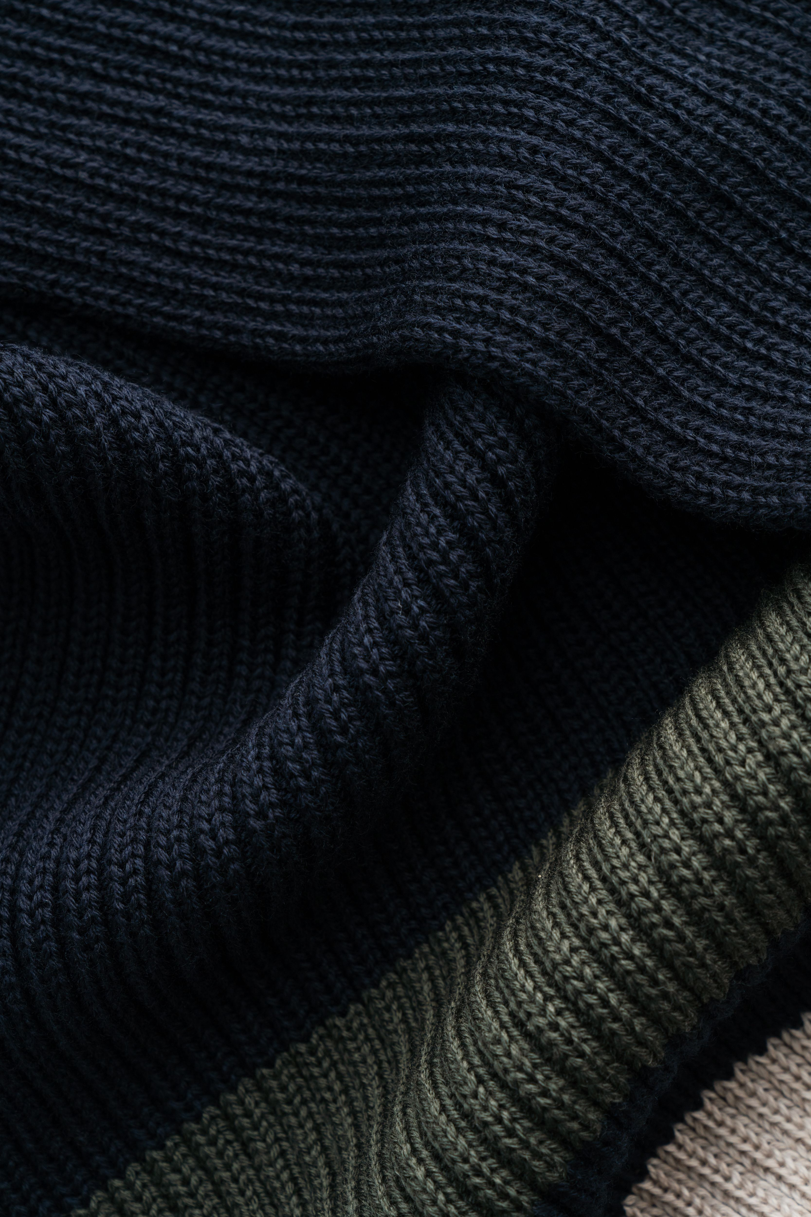 Fringe Scarf Navy - 10