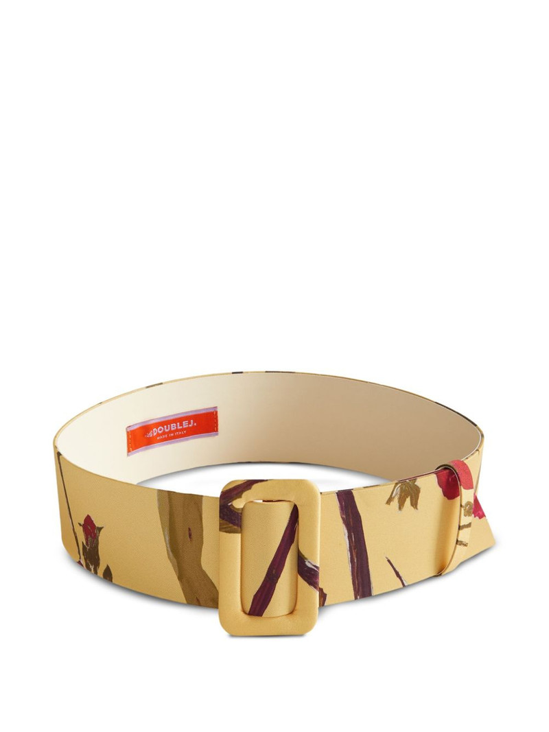 La DoubleJ floral-print buckle belt outlook