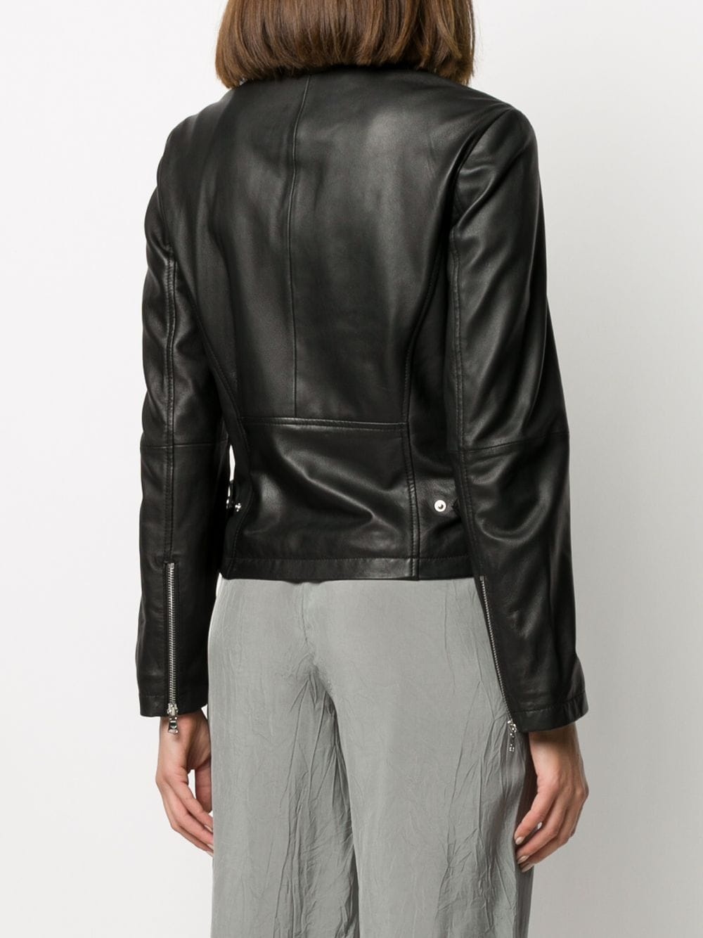 zipped biker jacket - 4
