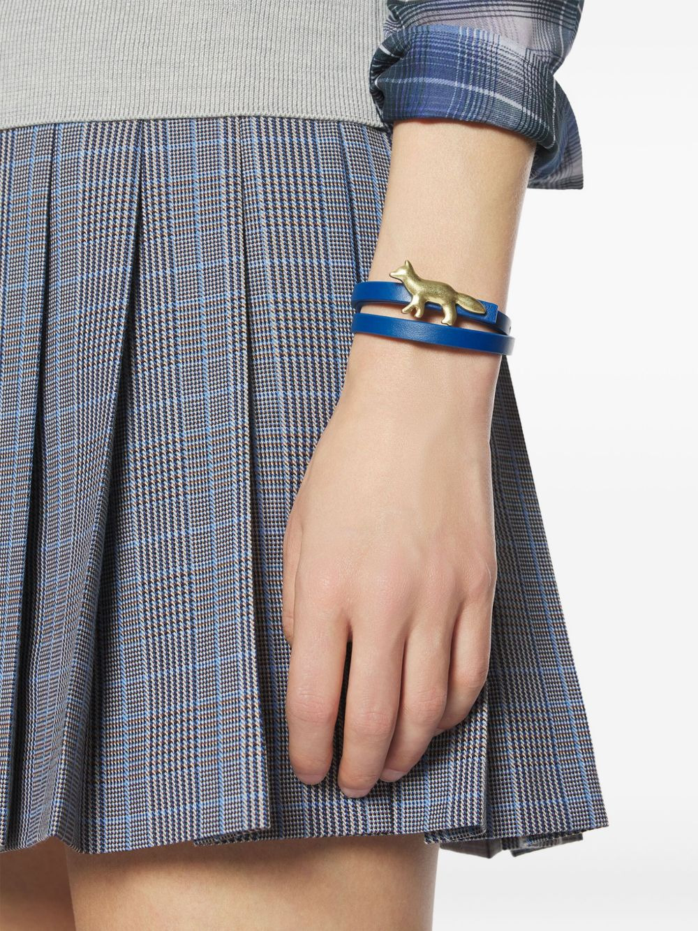 fox-embellished leather bracelet - 2