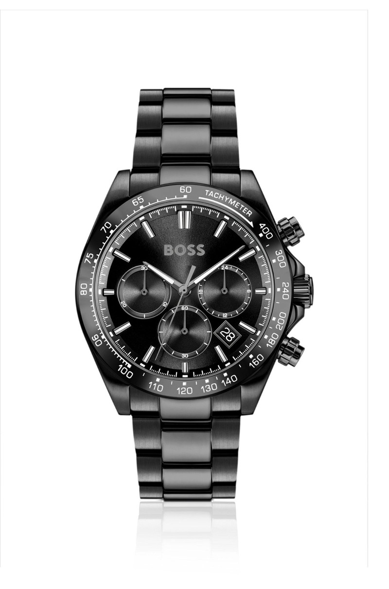 STEEL-BRACELET WATCH WITH BLACK DIAL 1