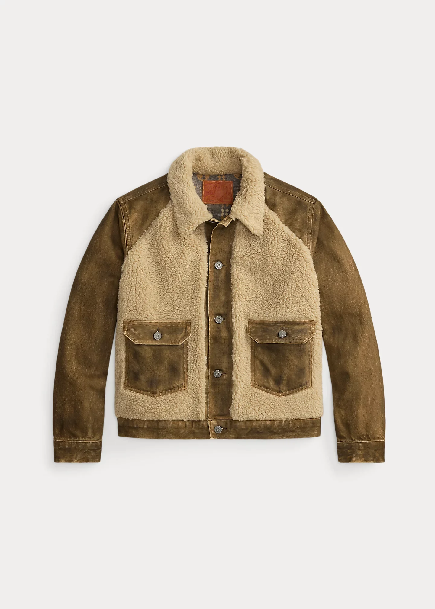 Fleece-Panel Denim Trucker Jacket - 1