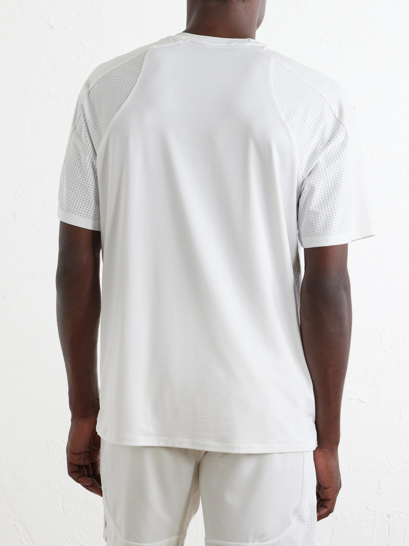 Mesh-Trimmed Jersey Tennis Shirt 4