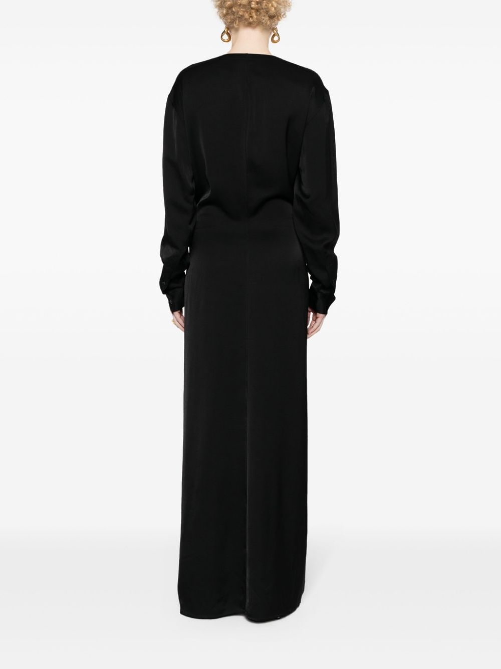 knot-detail V-neck dress - 4