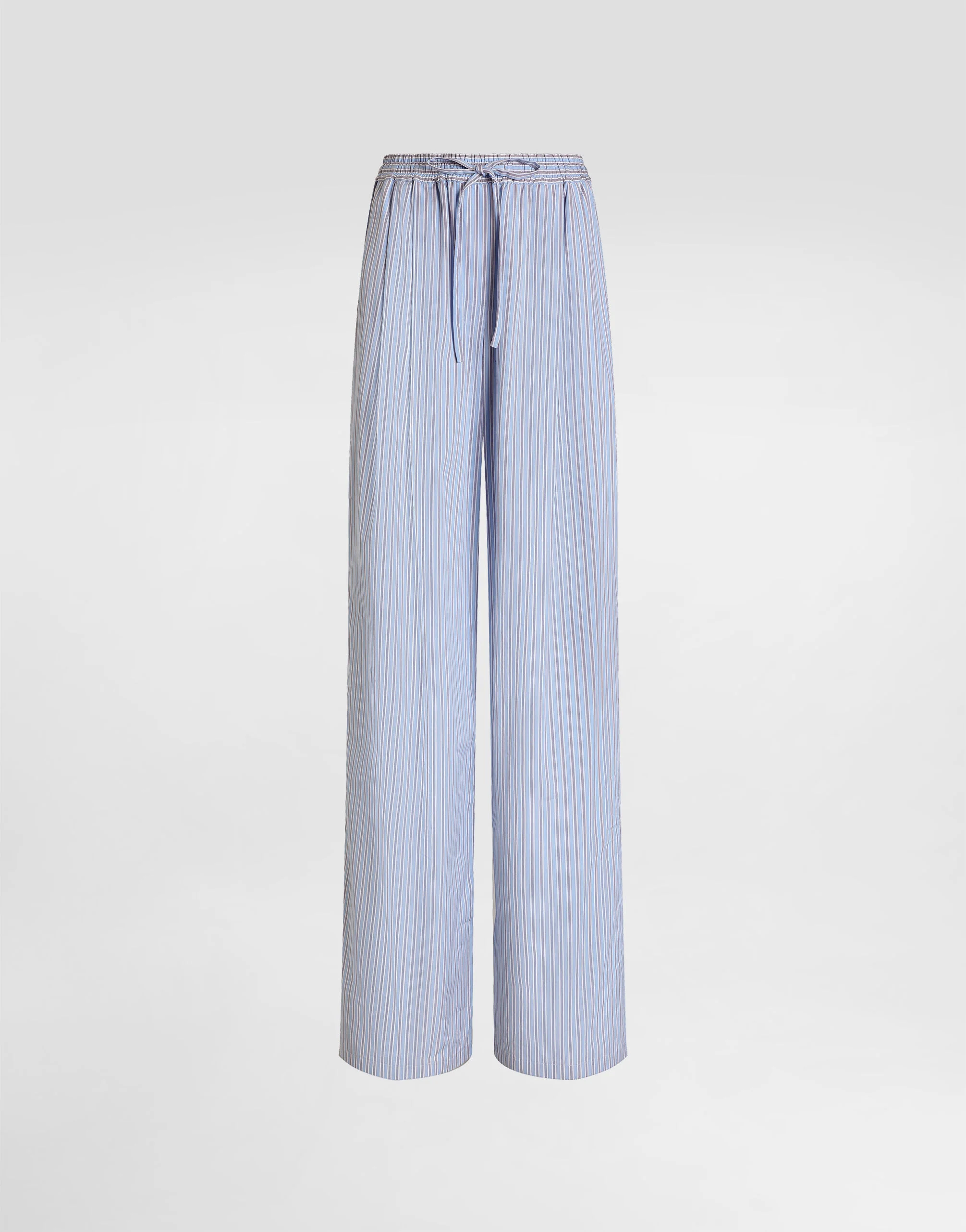 Striped poplin trousers - 1