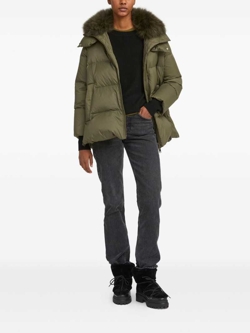 Yves Salomon lambswool-collar down jacket outlook