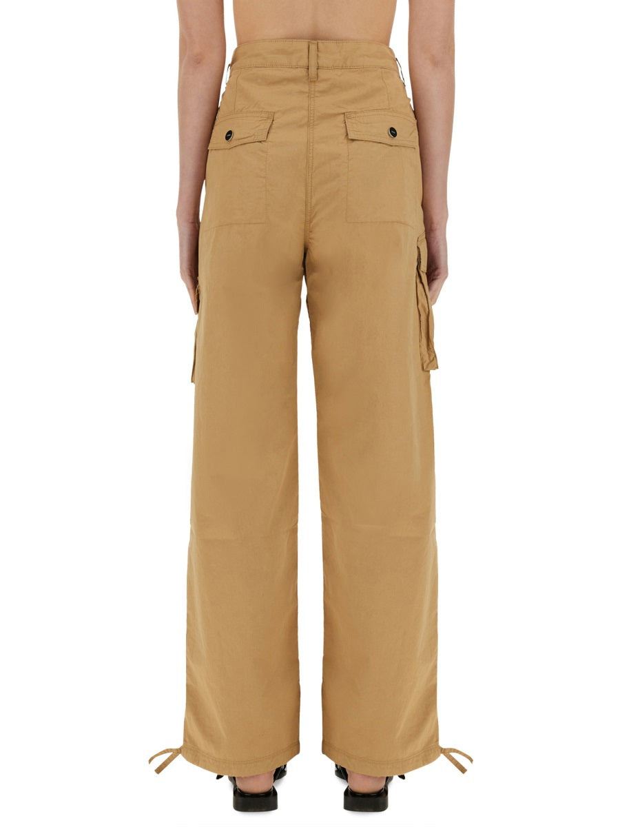 Ganni Women Cotton Twill Cargo Pants - 3