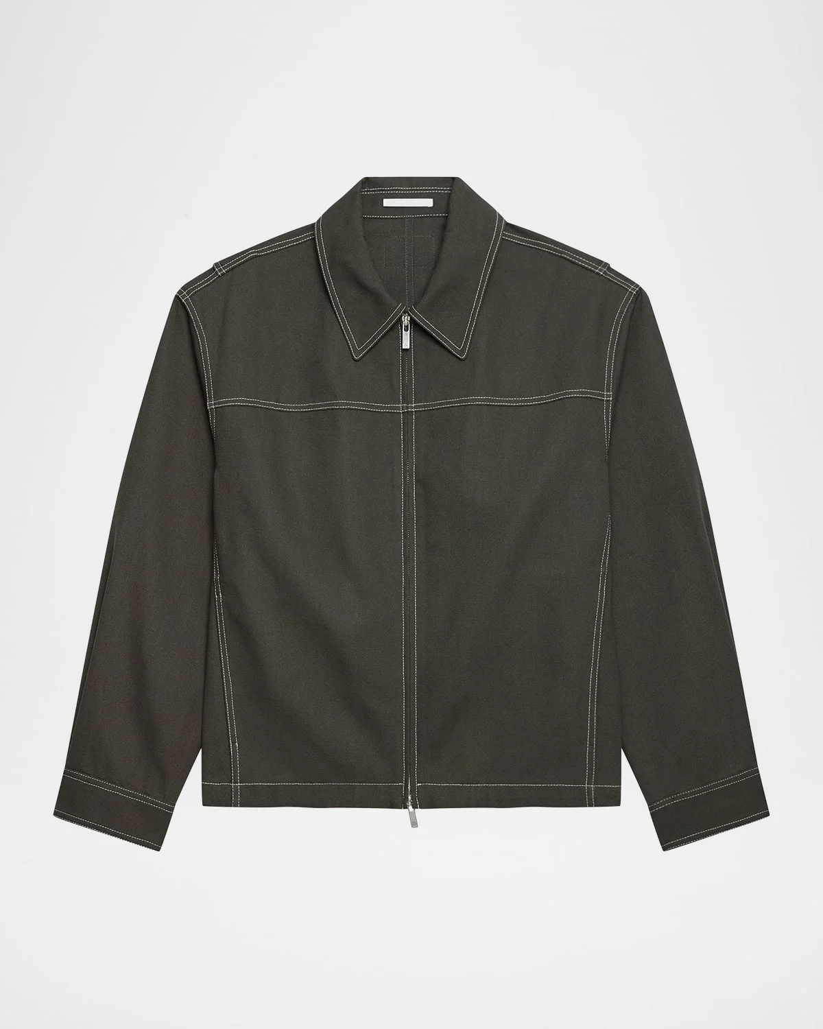 Men's Twill Contrast-Stitch Full-Zip Carpenter Jacket - 1