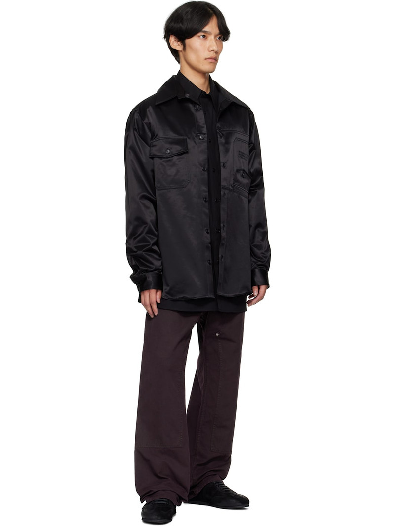 MM6 Maison Margiela Black Satin Long Sleeve Shirt outlook