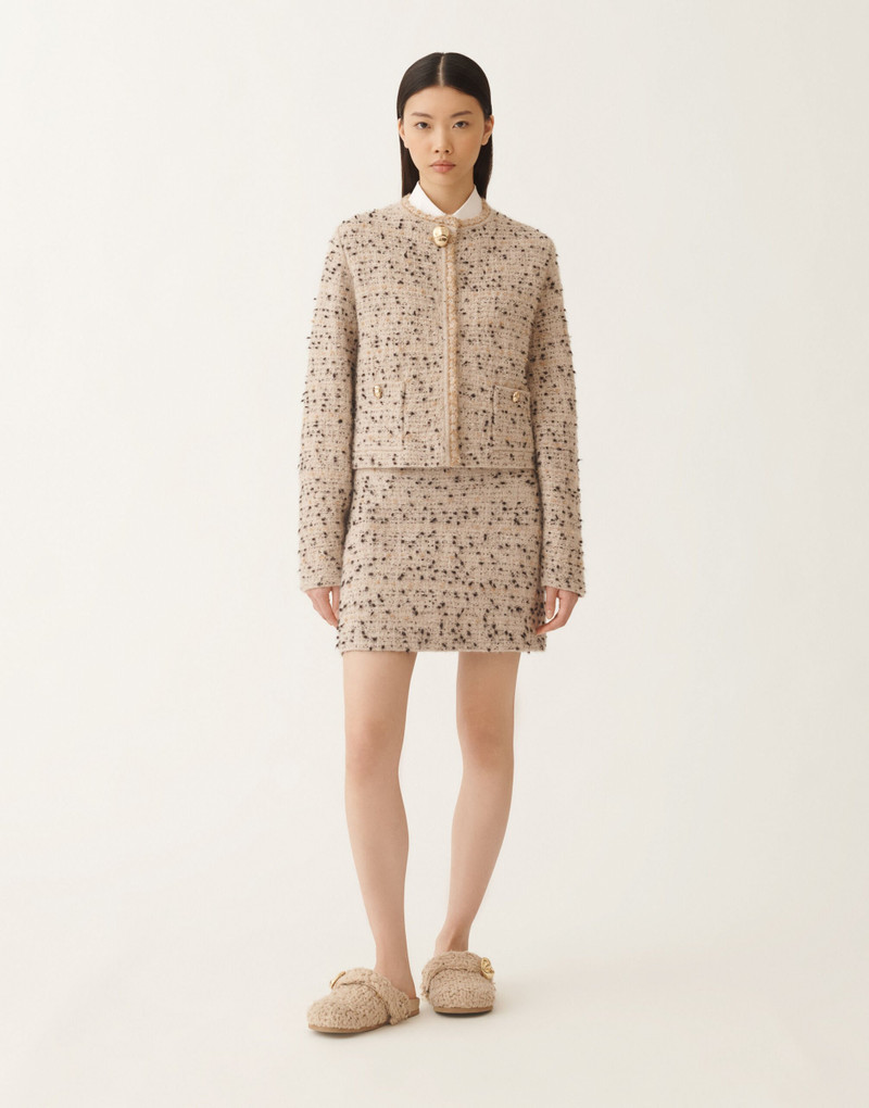 Buttoned tweed jacket 3