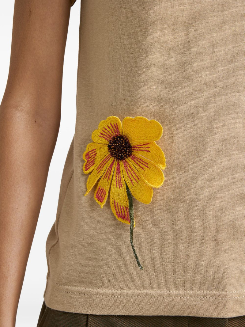 flower-appliqué T-shirt 6