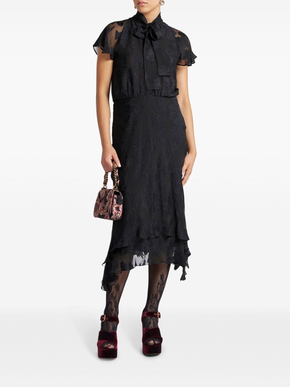 chiffon midi dress - 2
