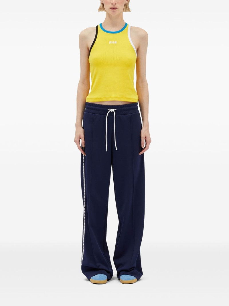 MSGM crochet-trim track trousers outlook