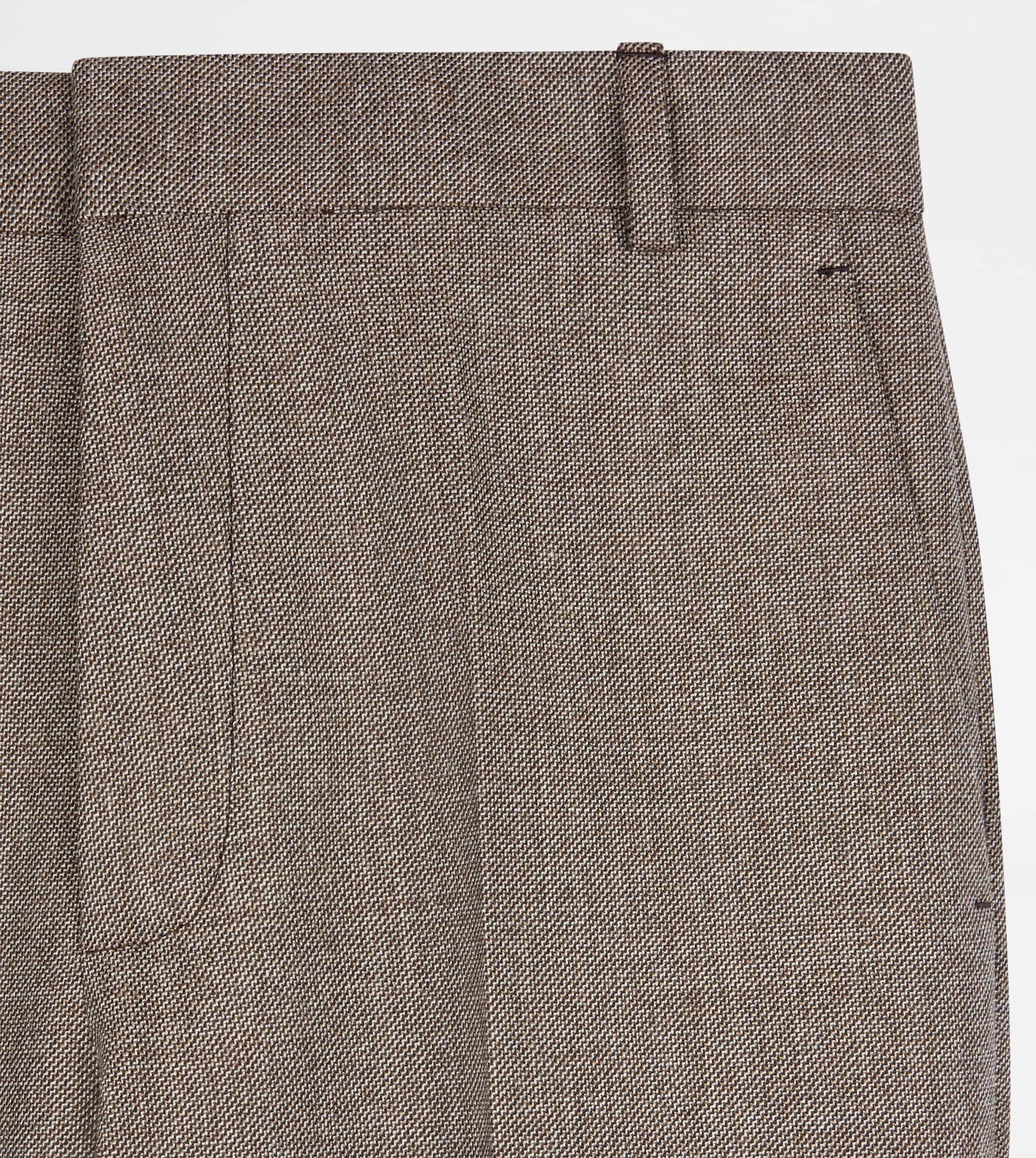 PANTS IN MOULINÉ WOOL - BROWN - 6