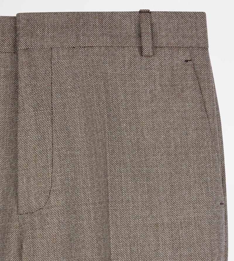 PANTS IN MOULINÉ WOOL - BROWN 6