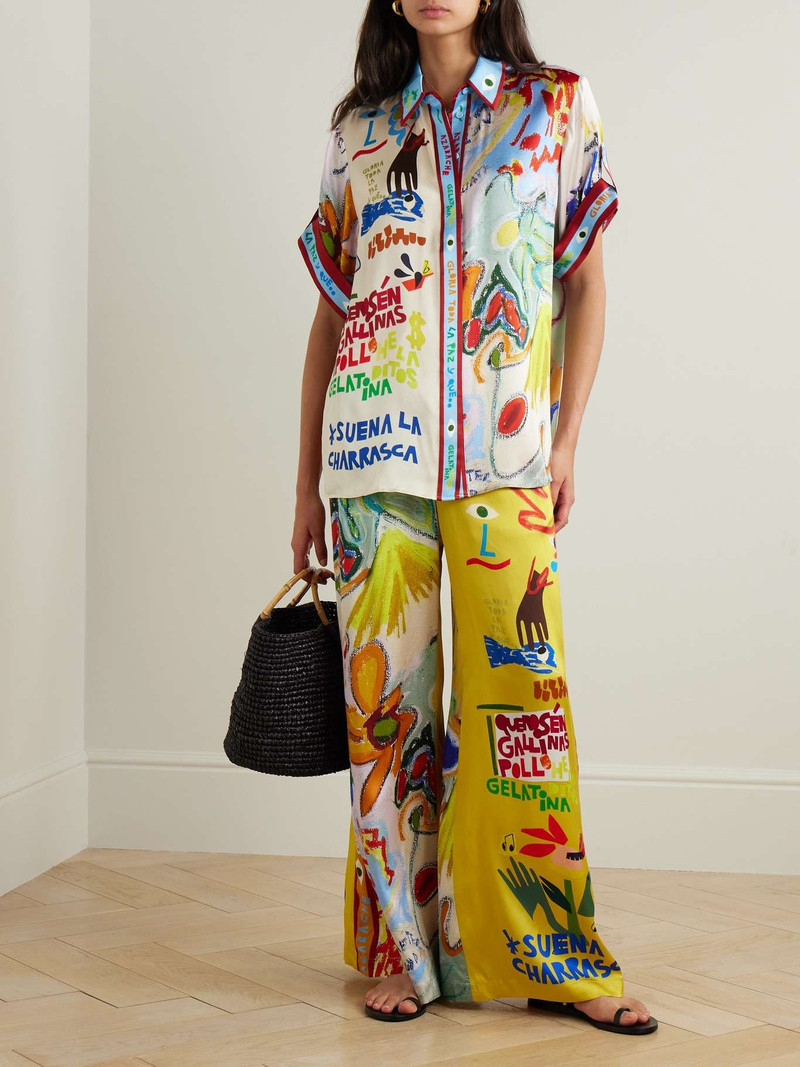 ALÉMAIS + Nadia Hernandez La Charrasca printed silk crepe de chine shirt Multi outlook