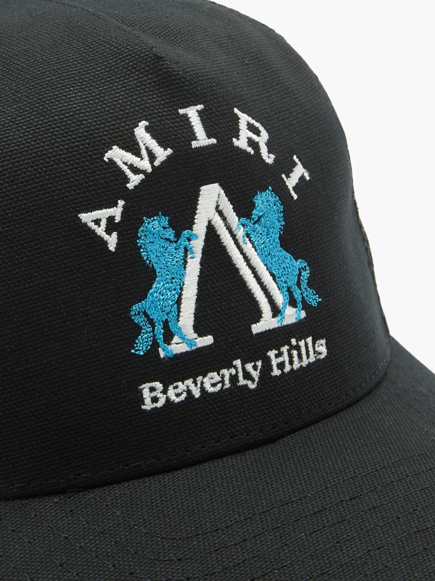 Beverley Hills-embroidered cotton trucker cap - 2