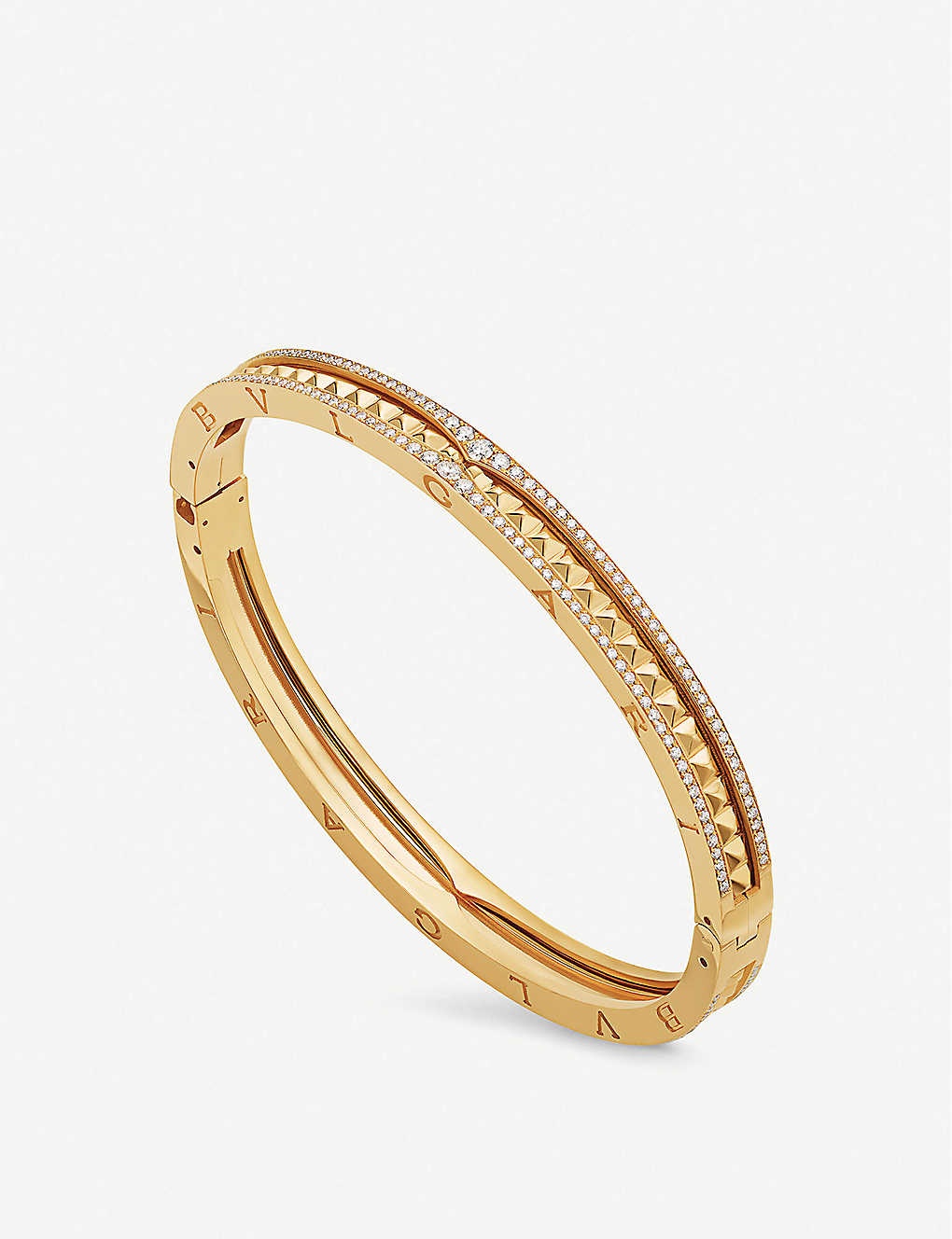 B.zero1 18ct yellow-gold and diamond pavé bracelet - 3