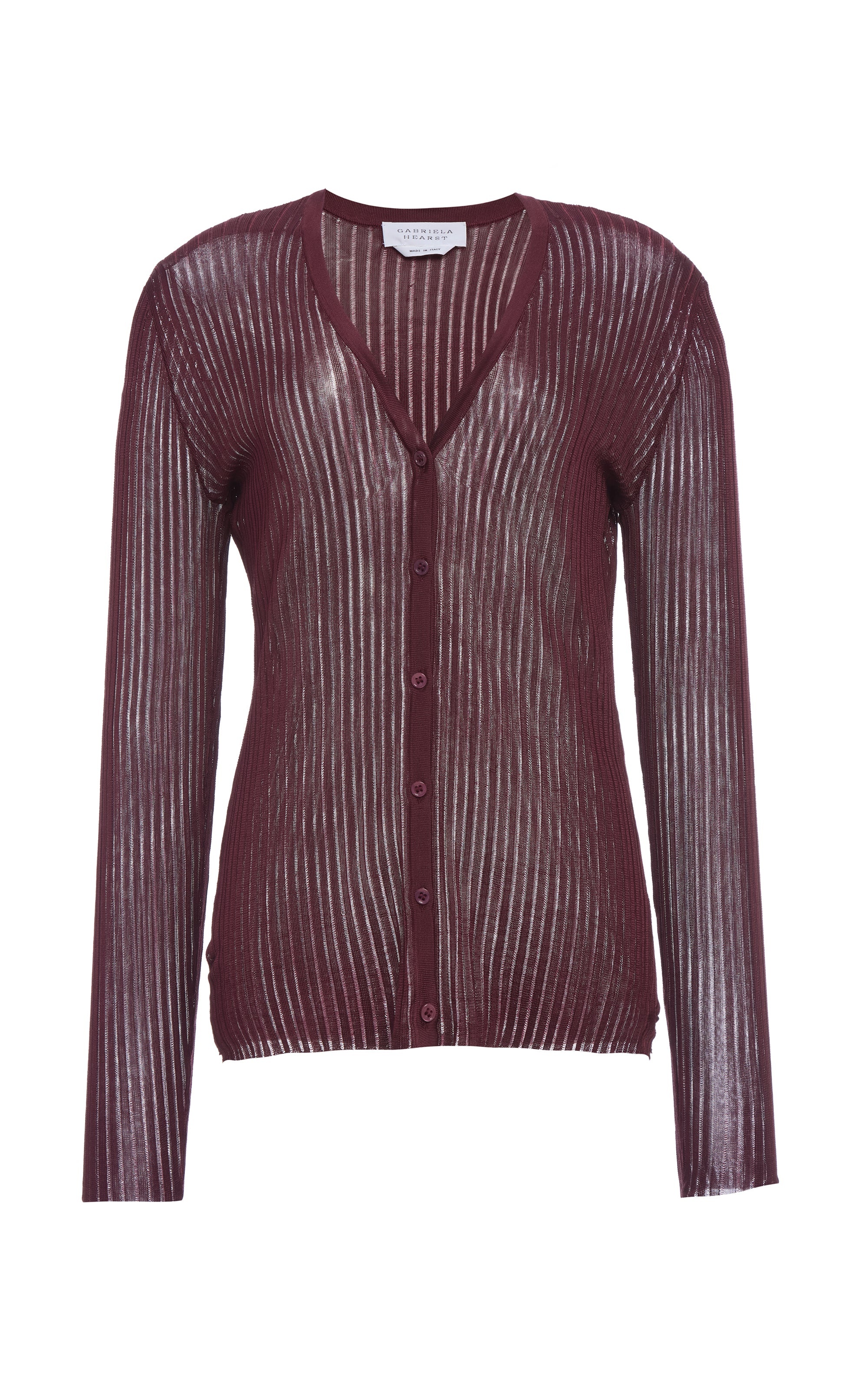 Duffy Knit Cardigan in Bordeaux Silk - 1