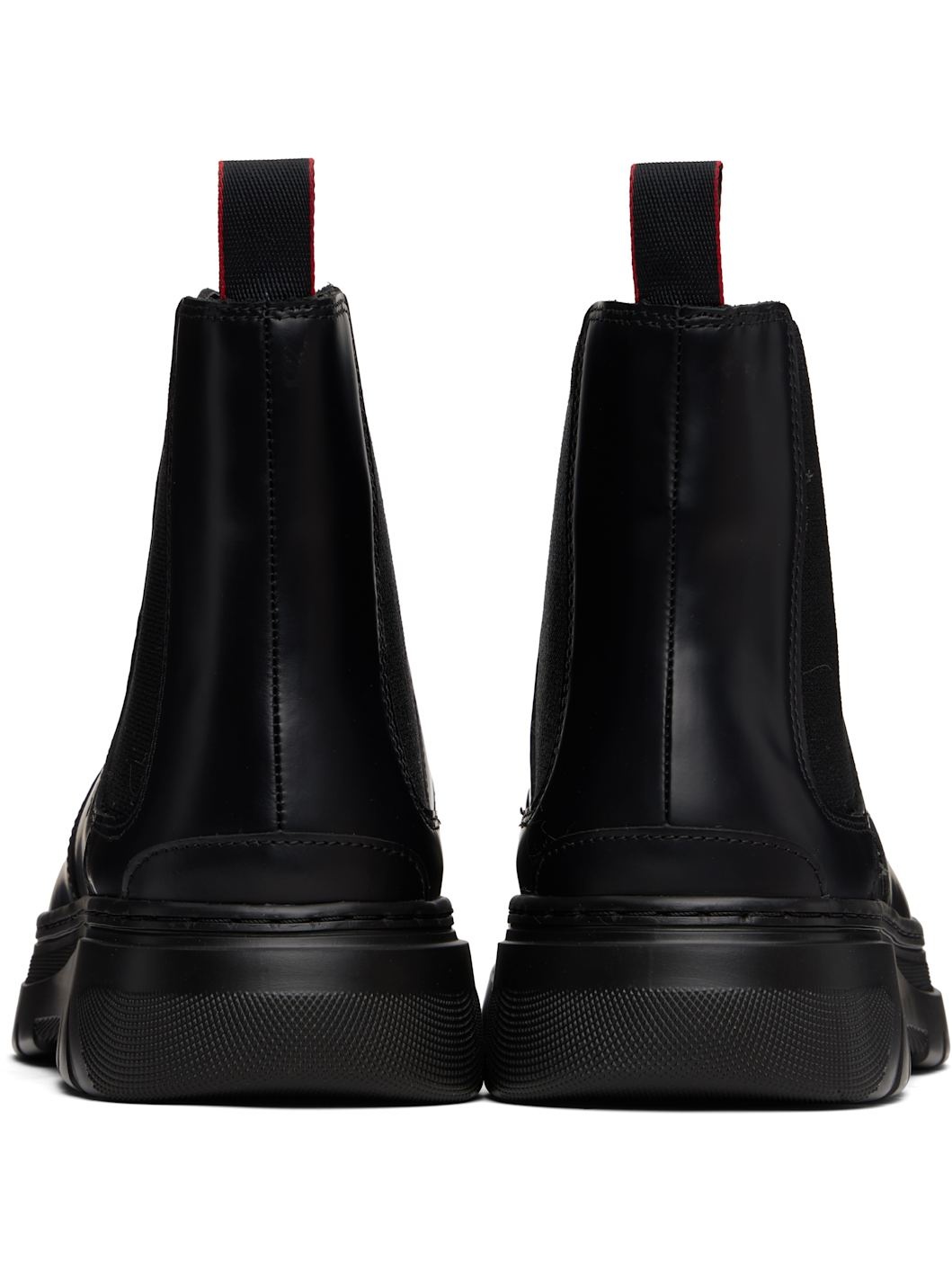 Black Embossed-Logo Chelsea Boots - 2