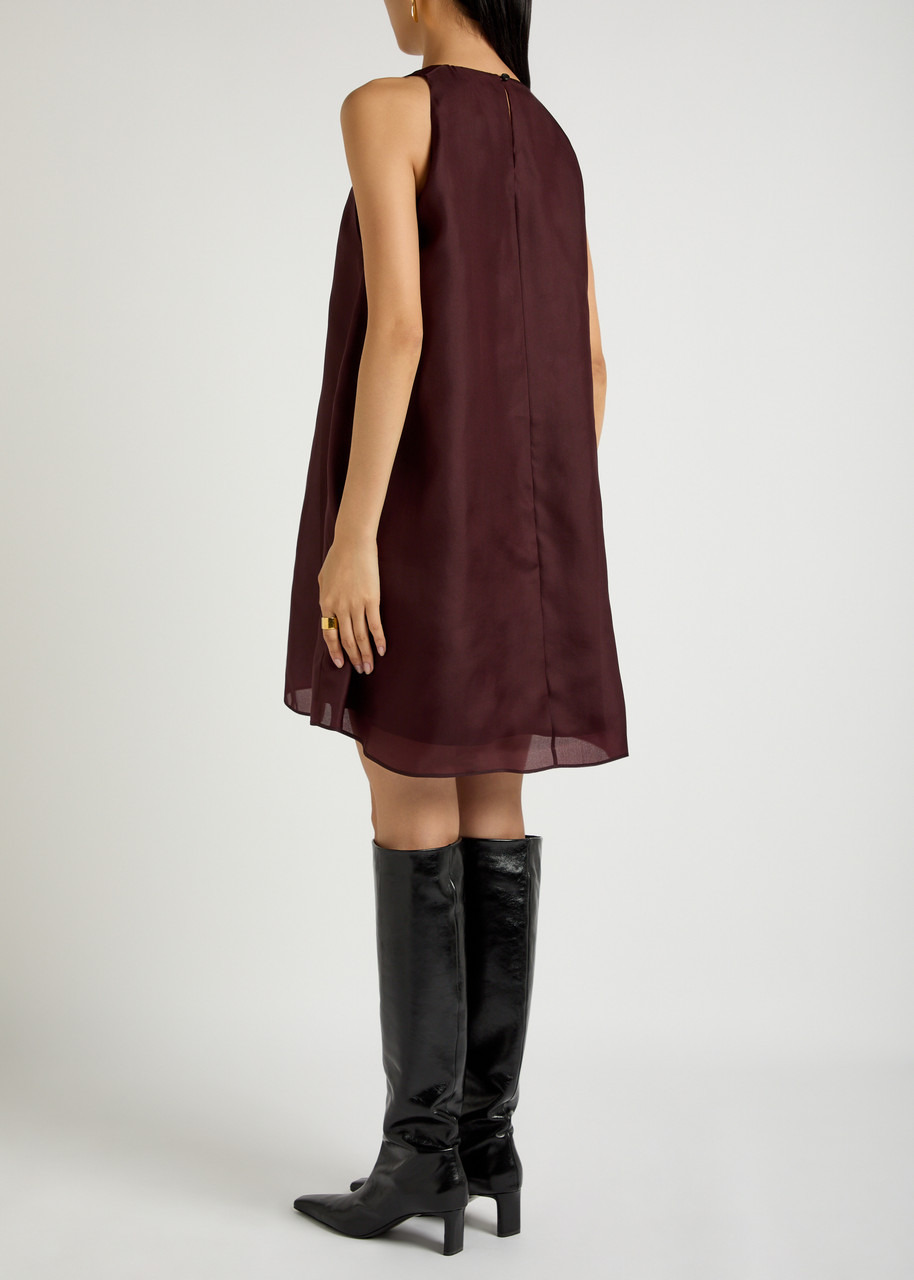Khaite Clay Silk-organza Mini Dress - 3