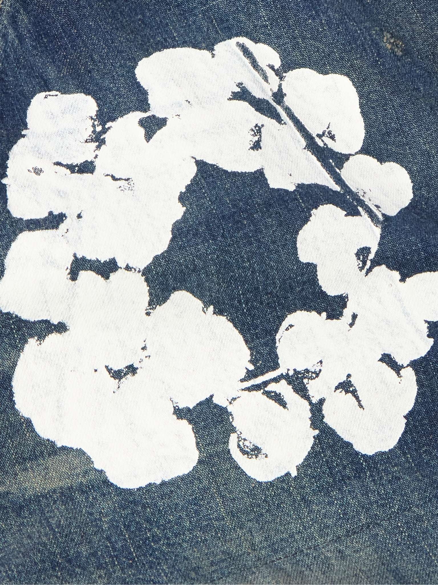 + Denim Tears Distressed Patchwork Floral-Print Denim Overalls - 4