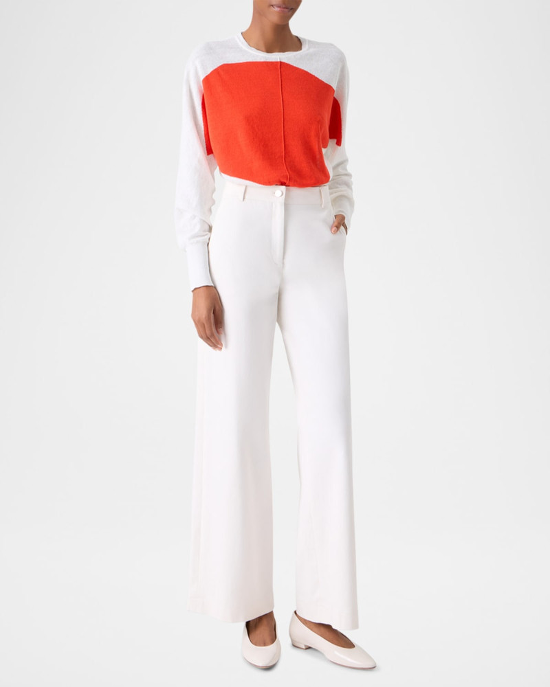 AKRIS Polygon Intarsia Linen-Cotton Sweater outlook