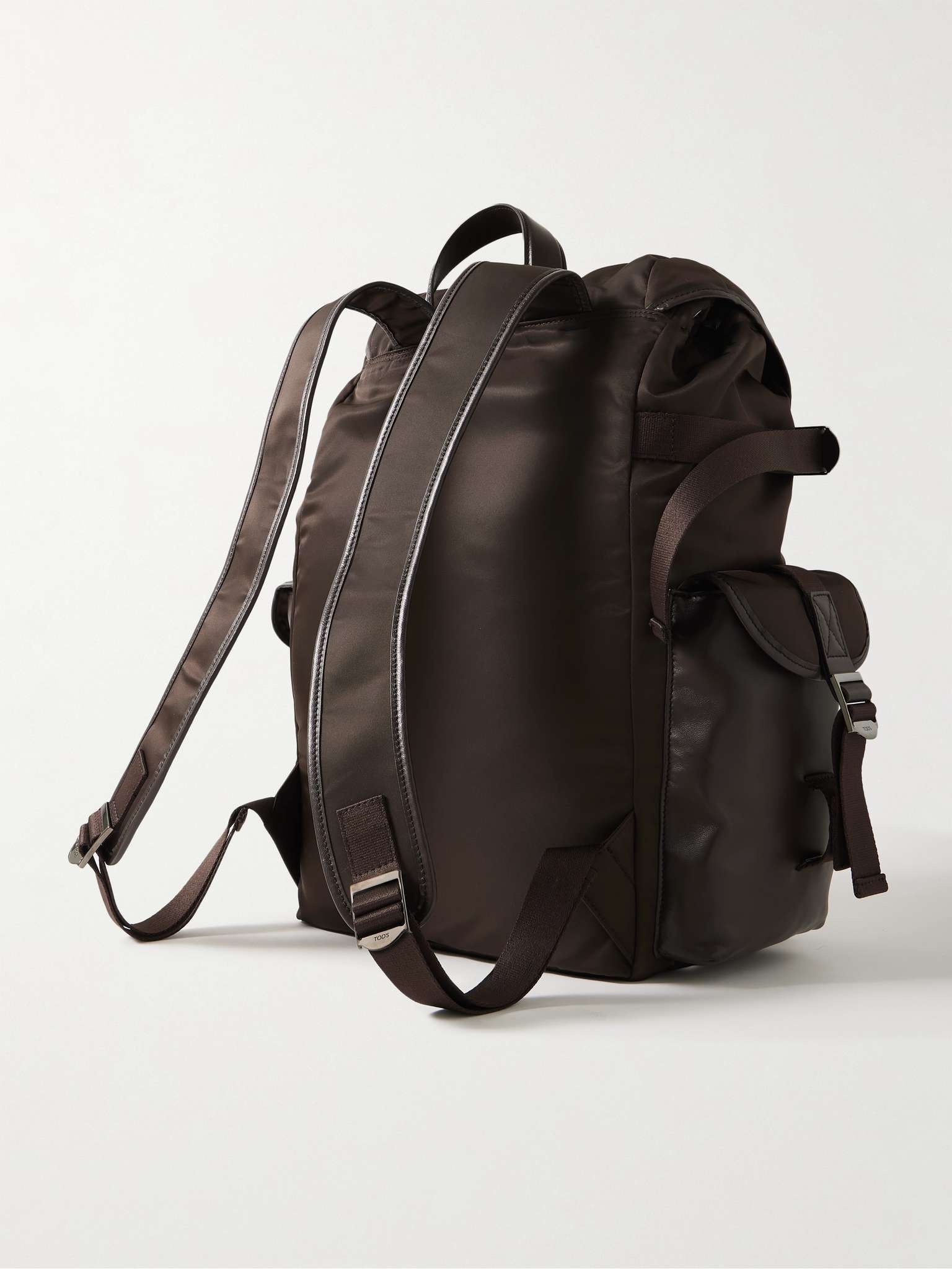 Leather-Trimmed Nylon Backpack - 4