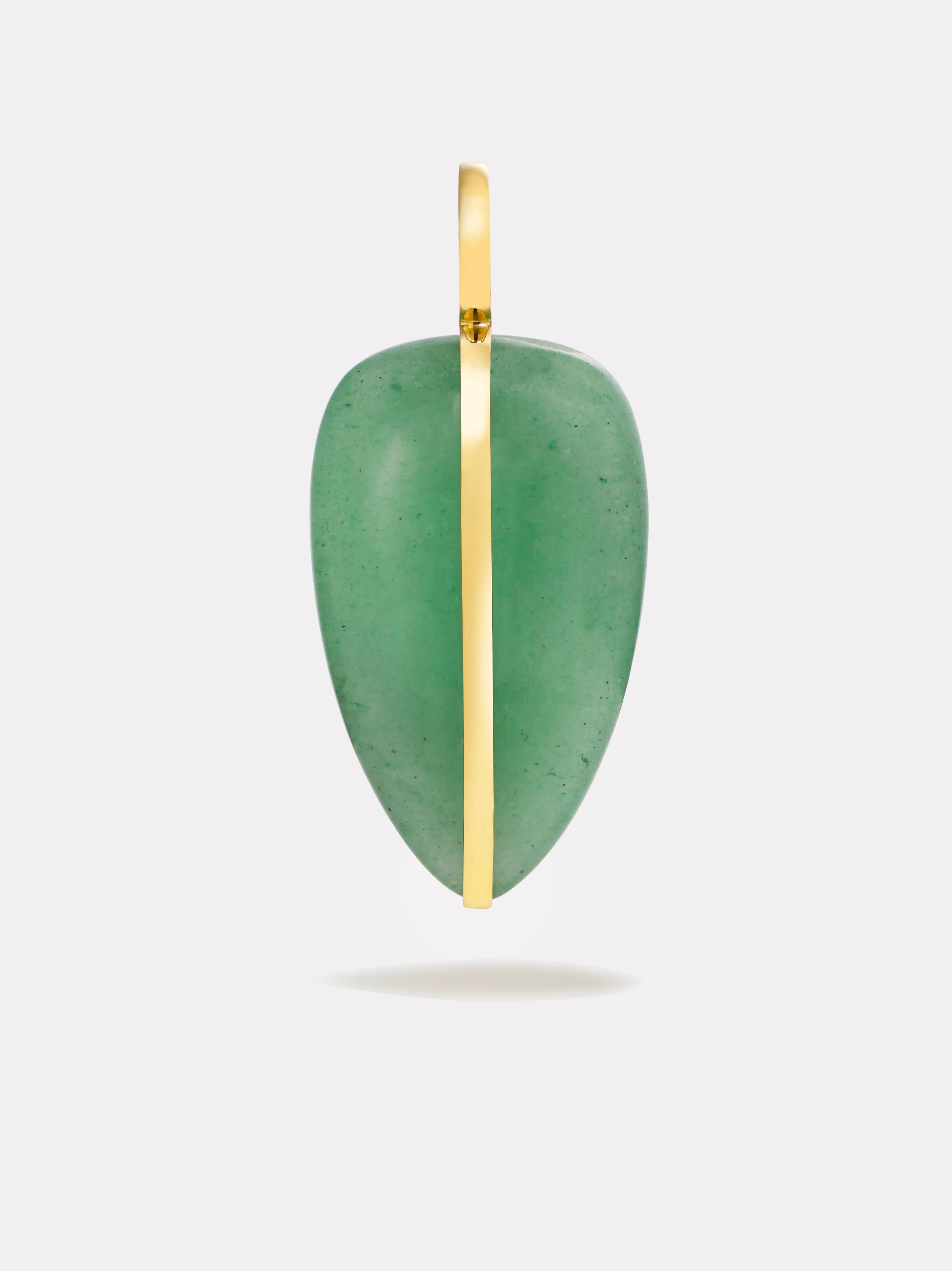Large Pebble Pendant in Green Aventurine | 14K - 1