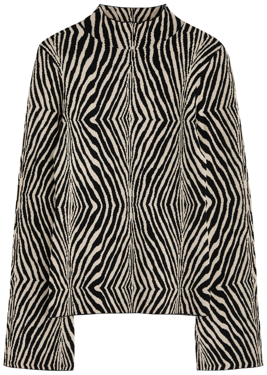 BY Malene Birger Bernie Zebra-intarsia Stretch-knit Jumper - 1