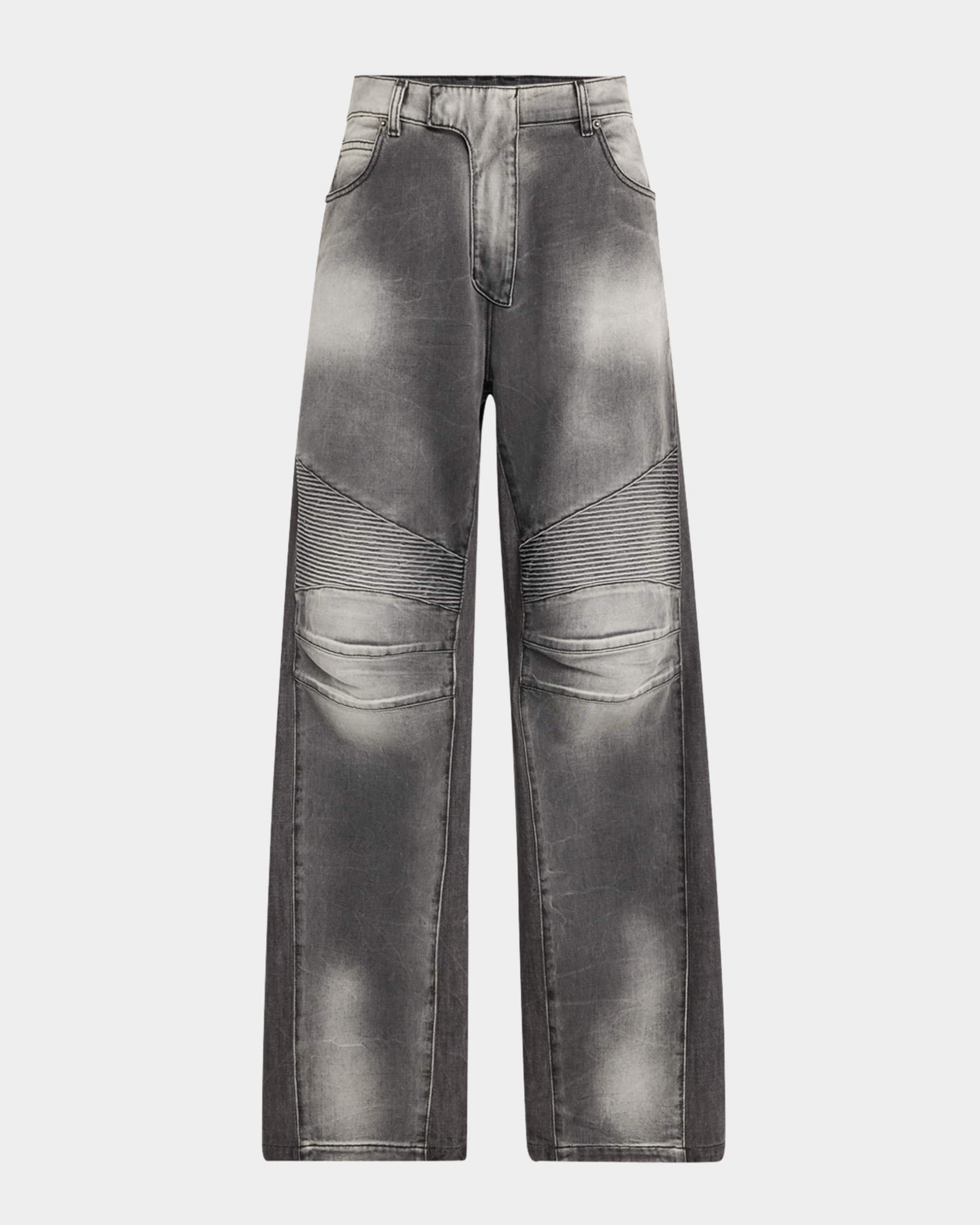Balmain Men's Loose-Fit Biker Jeans neimanmarcus REVERSIBLE