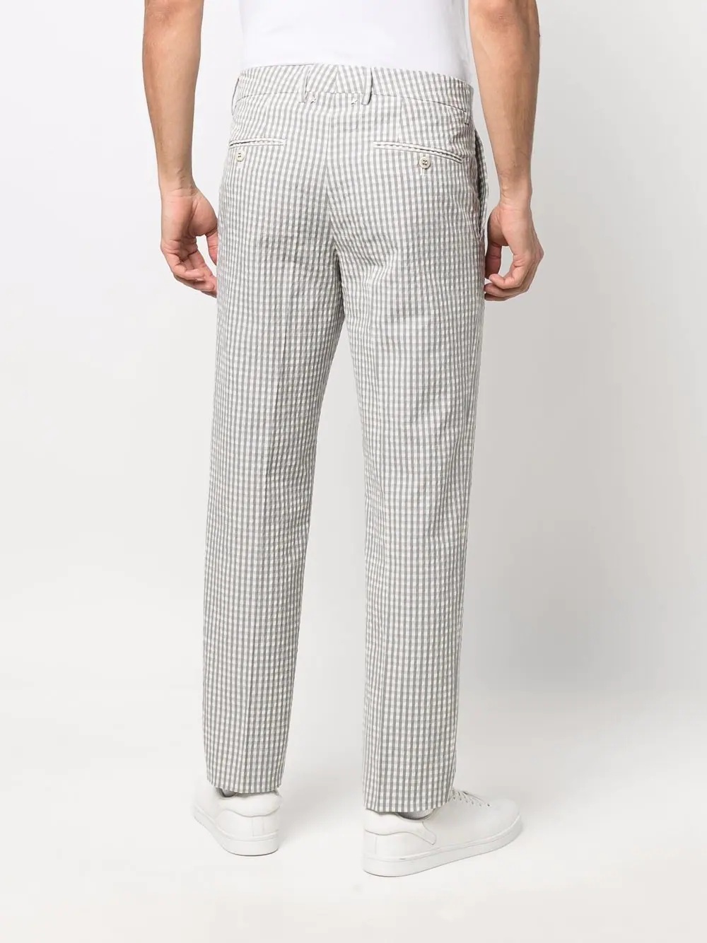 gingham-check trousers - 4