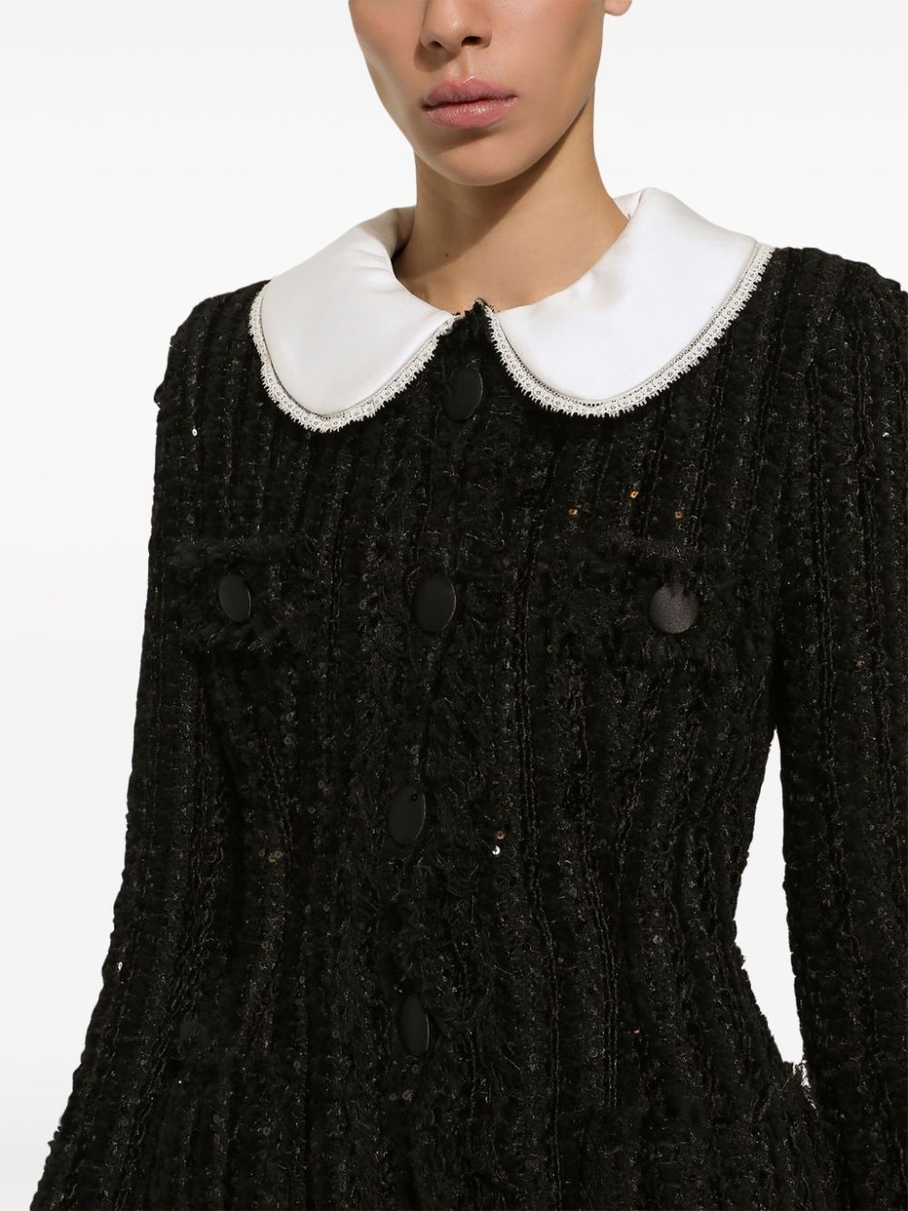sequinned tweed jacket - 4