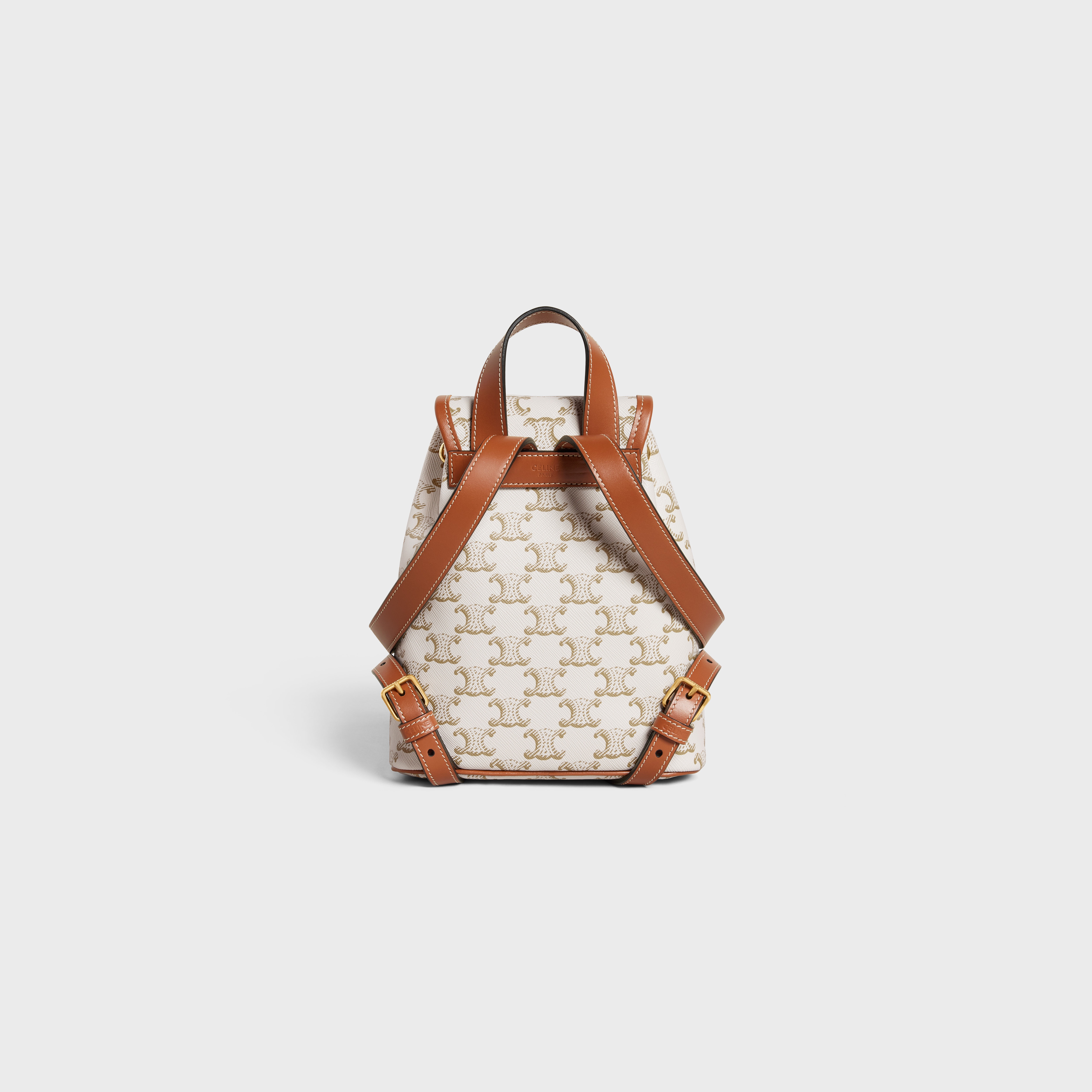 MINI BACKPACK FOLCO in Triomphe Canvas and calfskin - 3