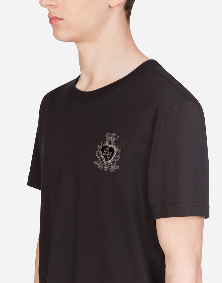 Cotton t-shirt with heraldic patch - 4