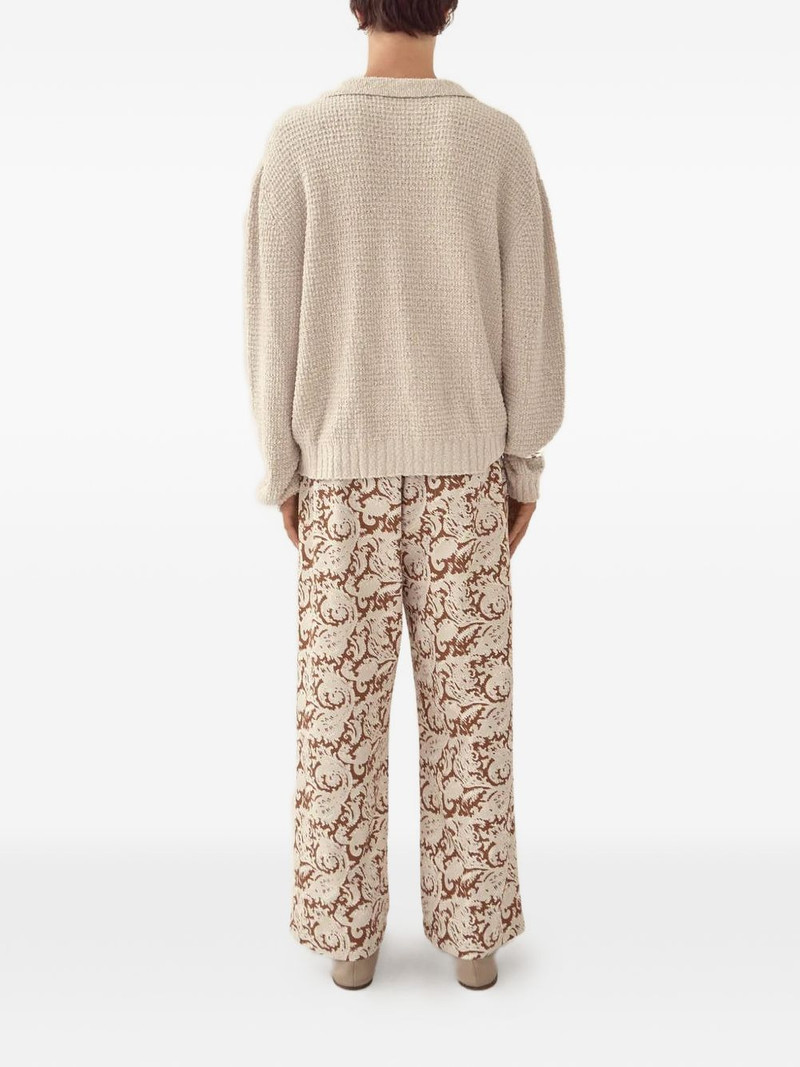 drop-shoulder waffle-knit cardigan 3
