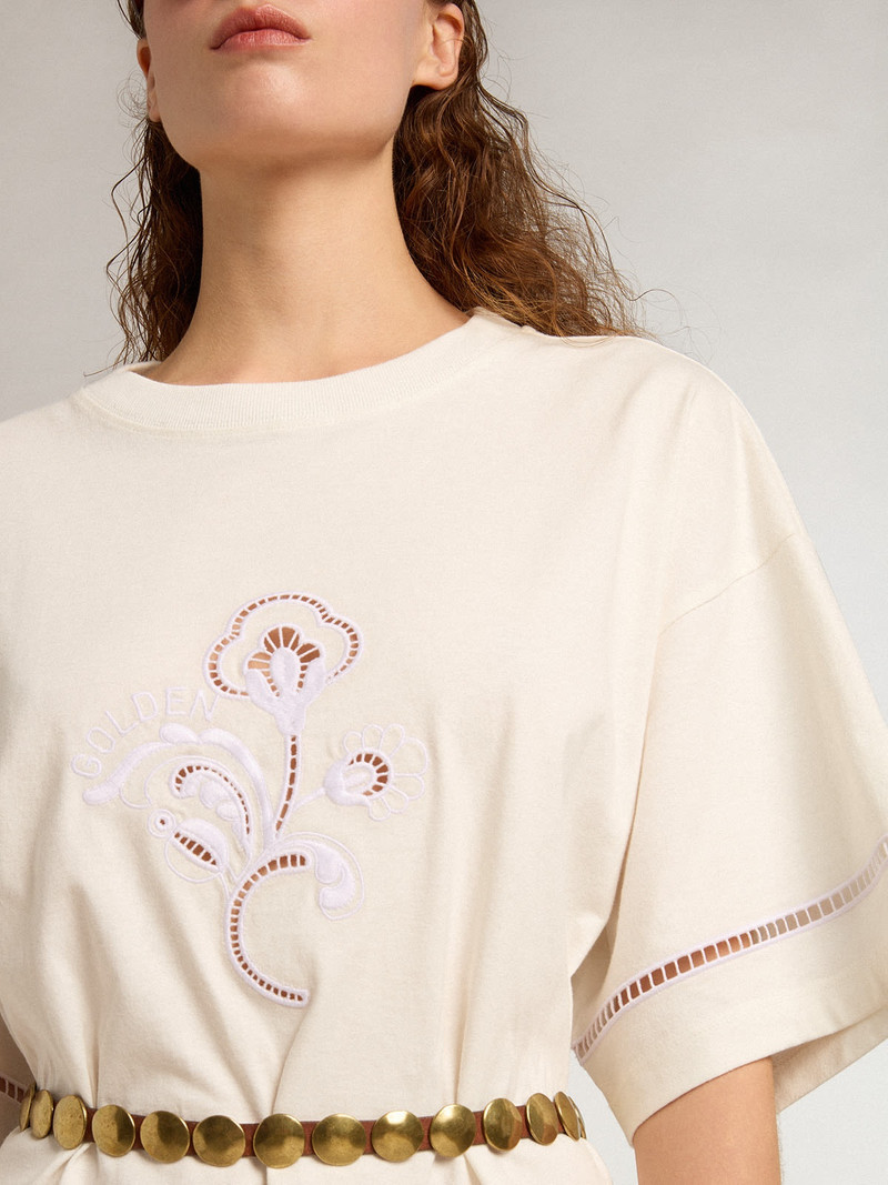 White cotton T-shirt dress 5